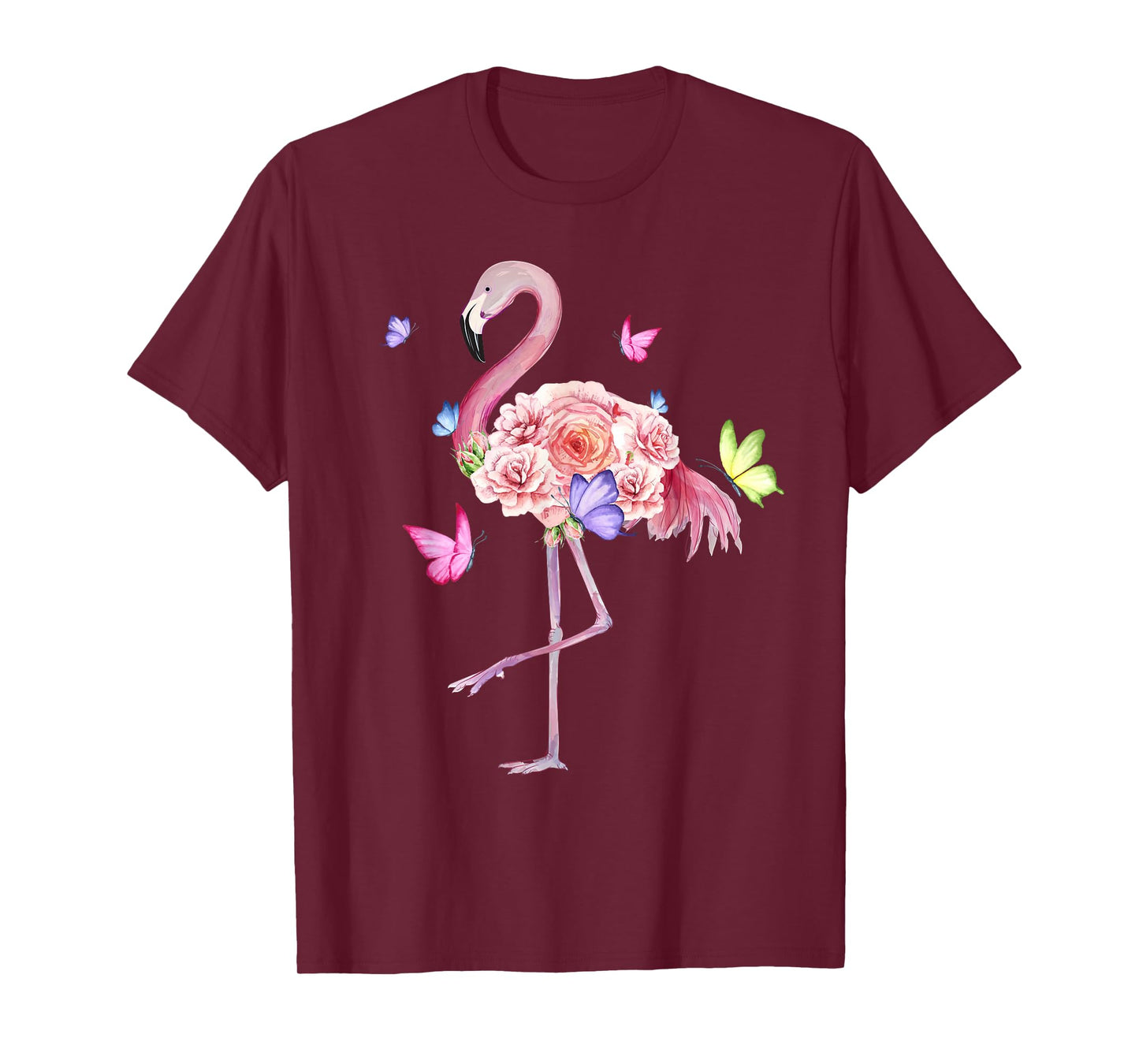 Nature Pink Flowers Women Girls Kids Flamingo T-Shirt