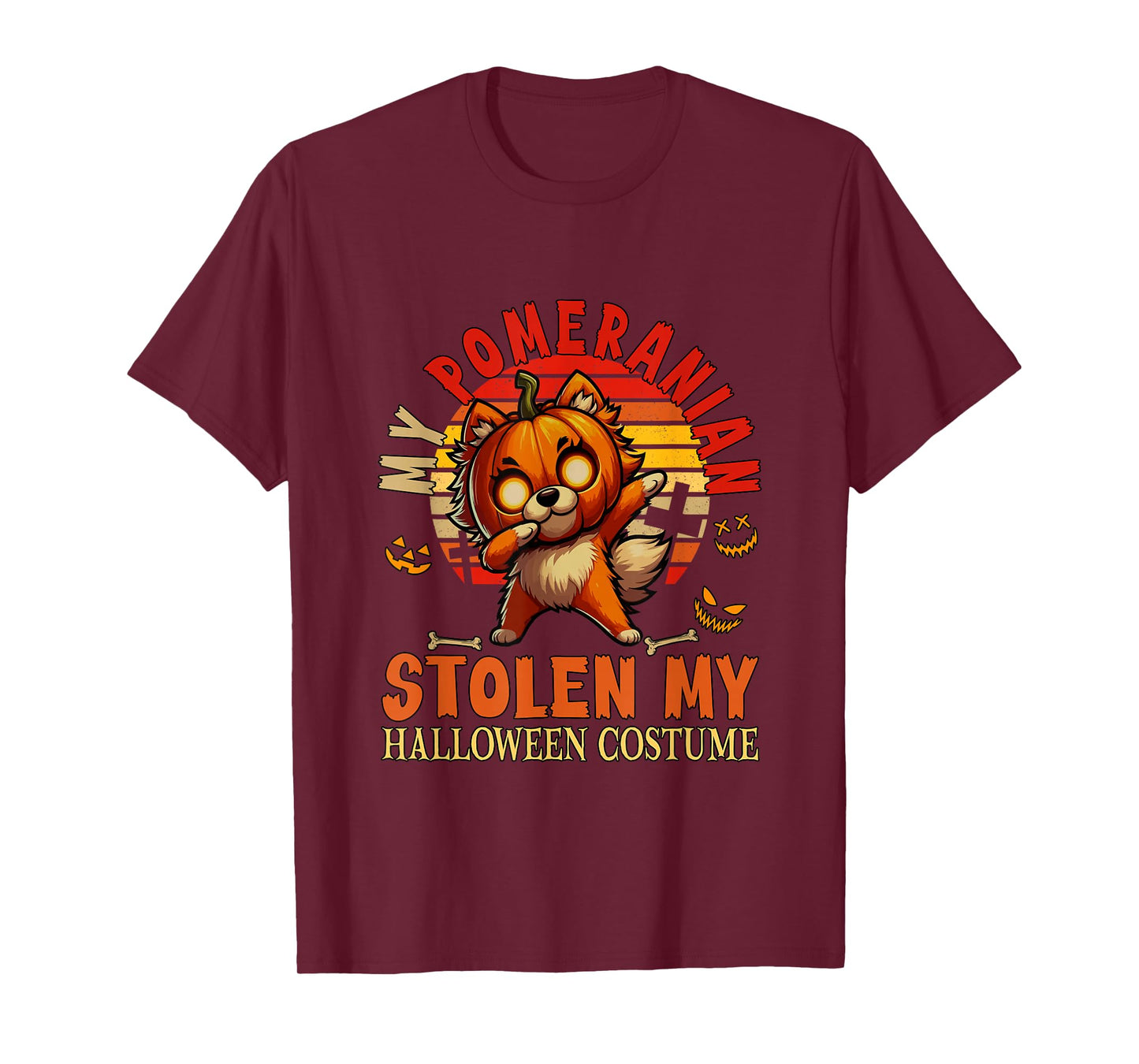 Pomeranian Stolen My Halloween Costume Dog Carved Pumpkin T-Shirt