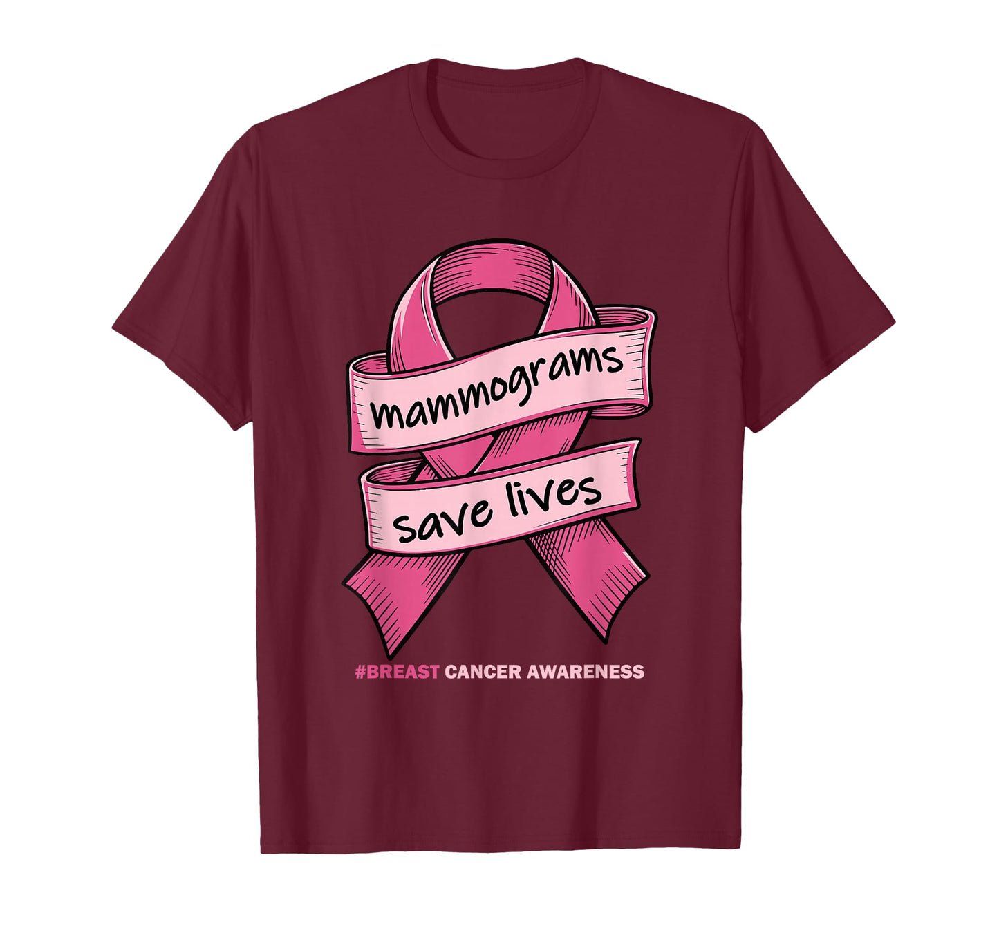 Mammogram Screenings Save Lives Pink Breast Cancer Awareness T-Shirt