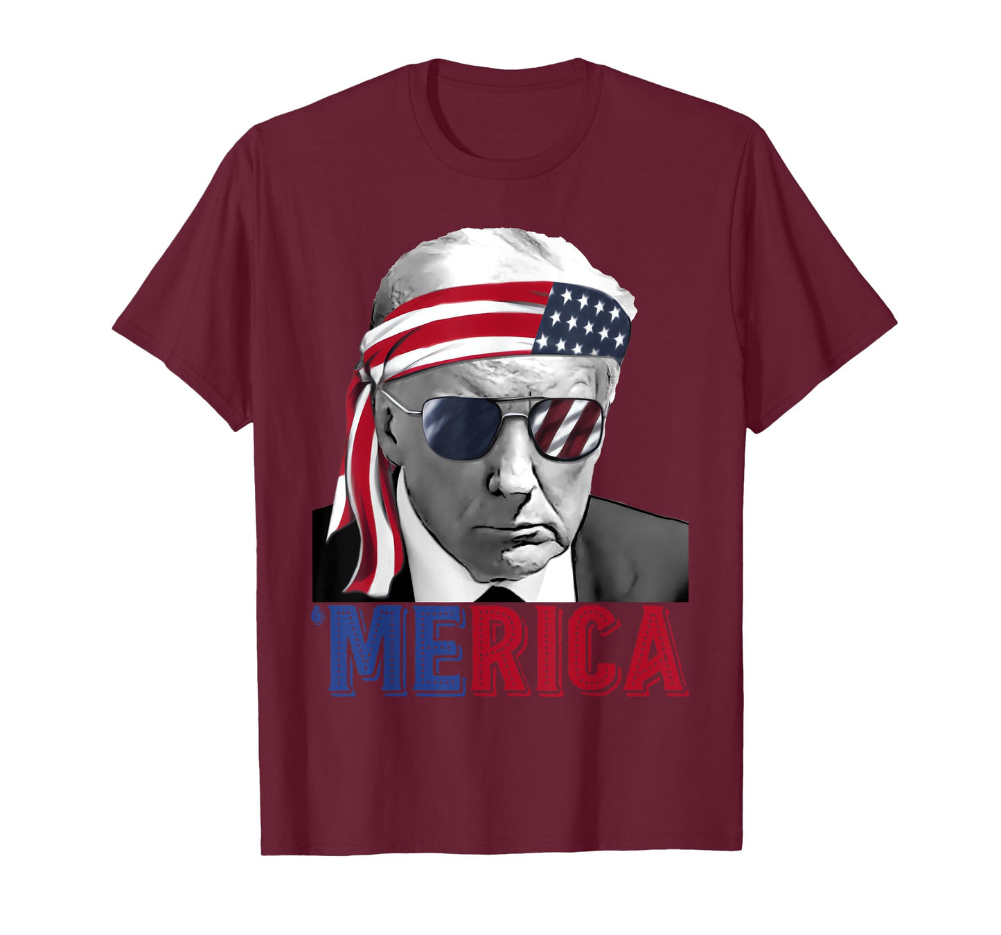 Happy 4th Of July 'MERICA TRUMP American Flag USA Women Girls Kids Men T-Shirt