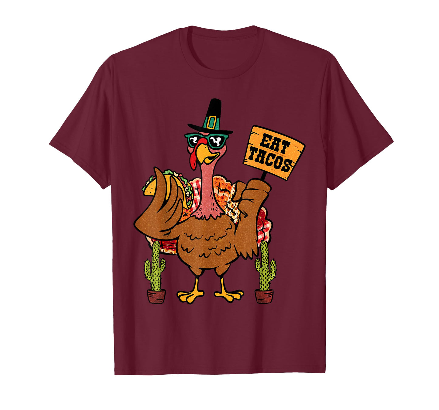 Funny Thanksgiving Eat Tacos Mexican Men Boys Women T-Shirt