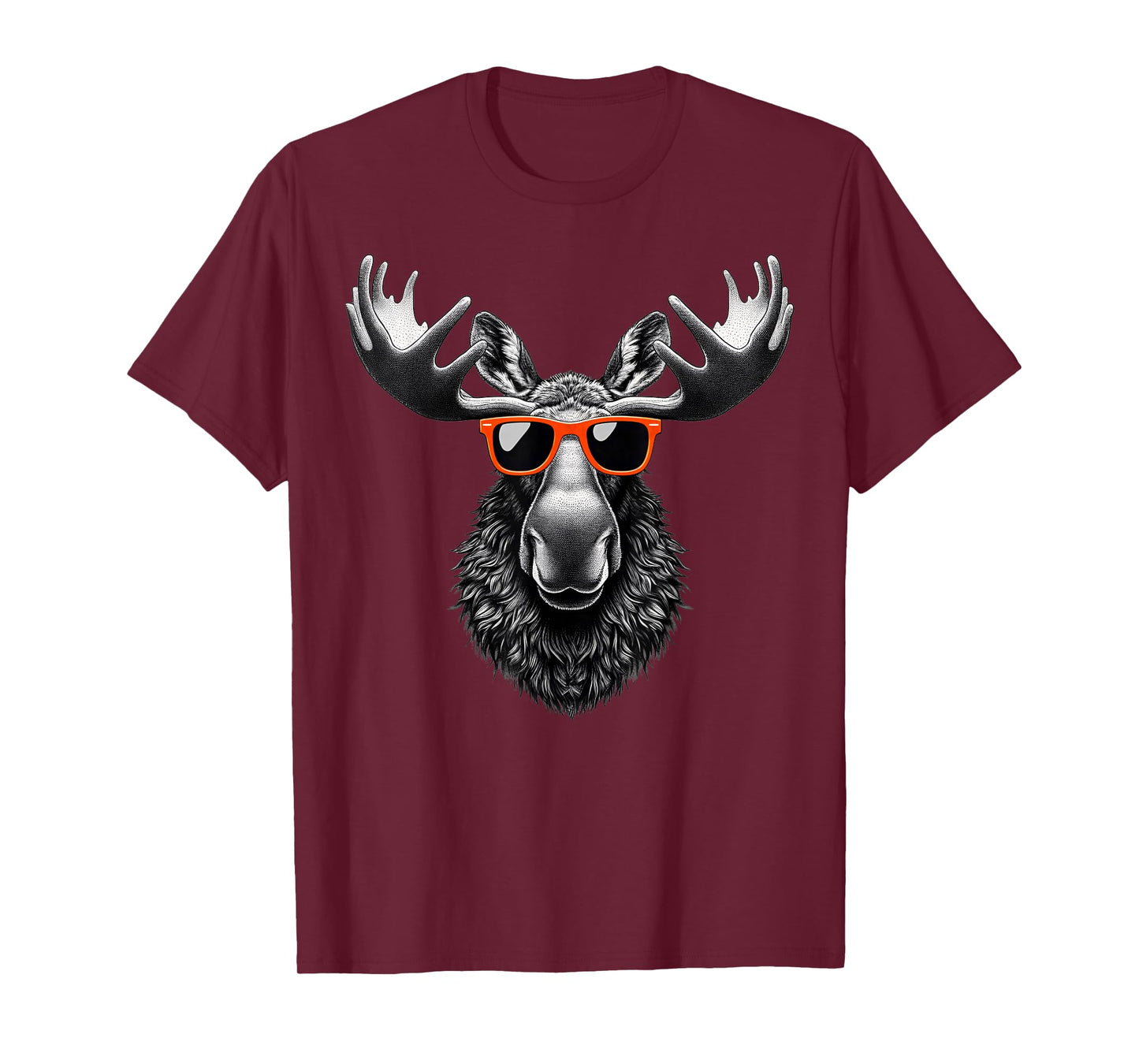 Cool Moose Wearing Sunglasses Graphic Art T-Shirt