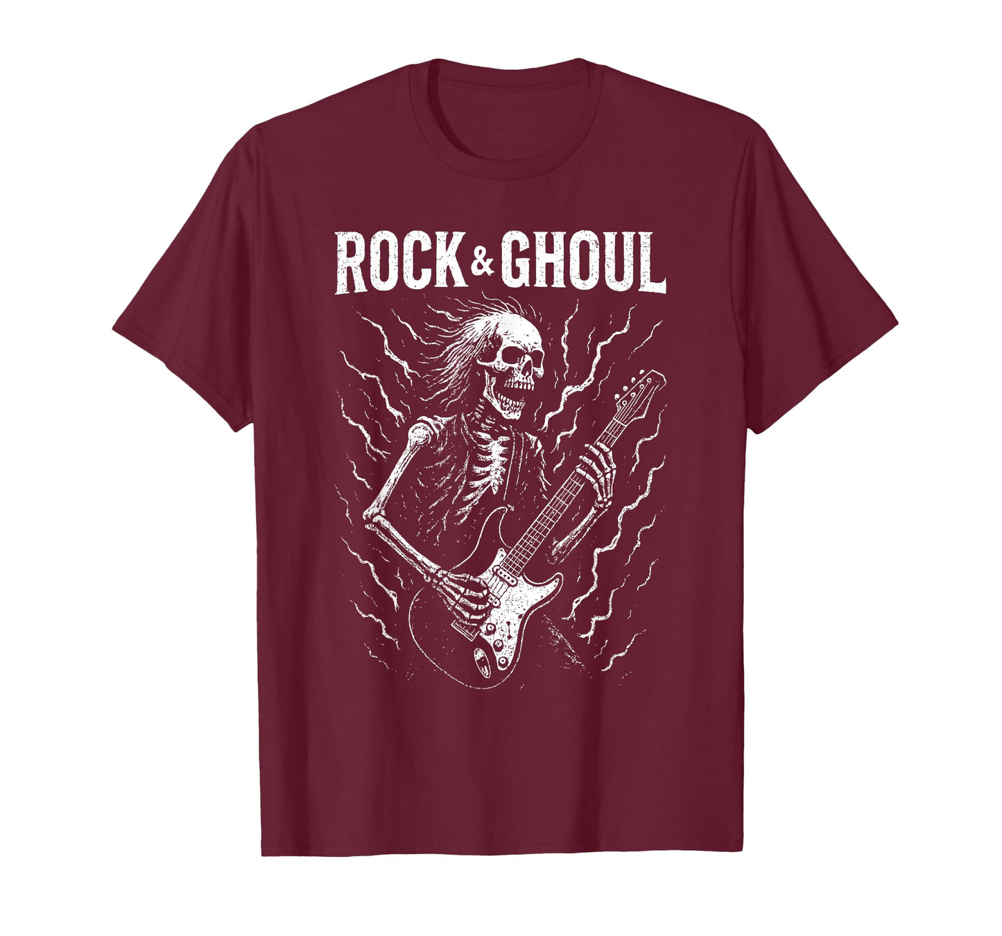 Rock & Ghoul Skeleton Guitarist Halloween Music Edgy T-Shirt