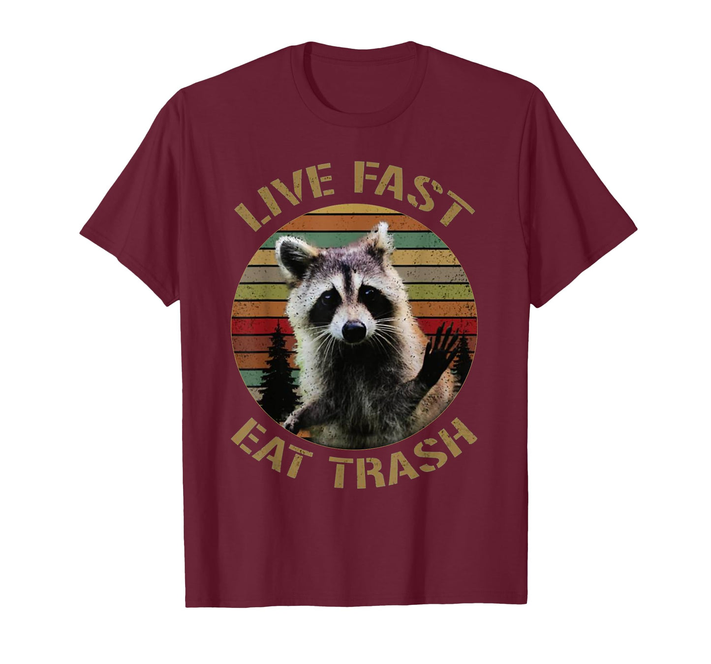 Vintage retro live fast eat trash racoon shirt for women men T-Shirt