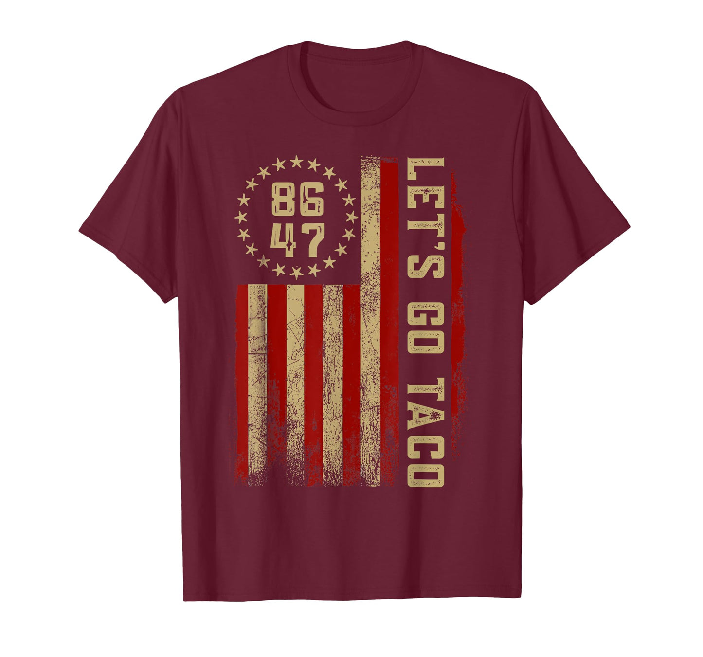 TACO Funny Let's Go Taco USA American Flag T-Shirt