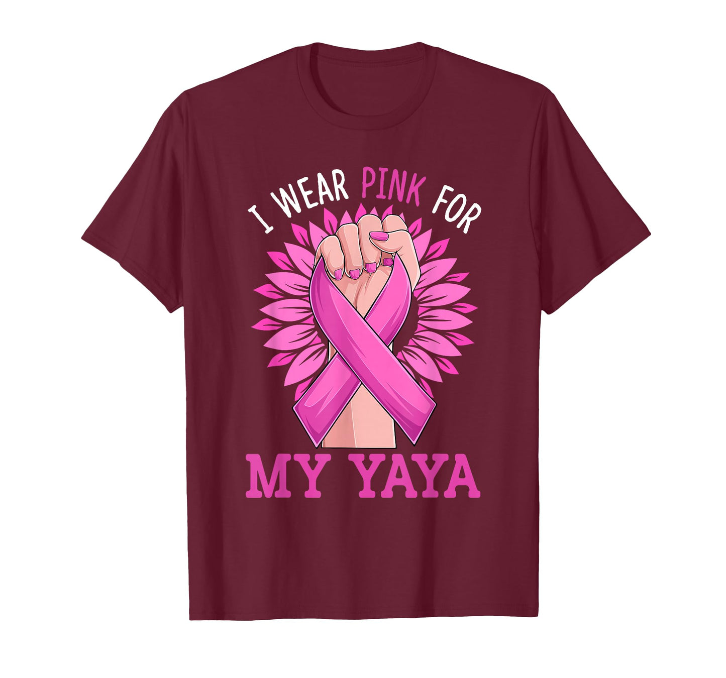 I Wear Pink For My My Yaya Breast Cancer Awareness T-Shirt