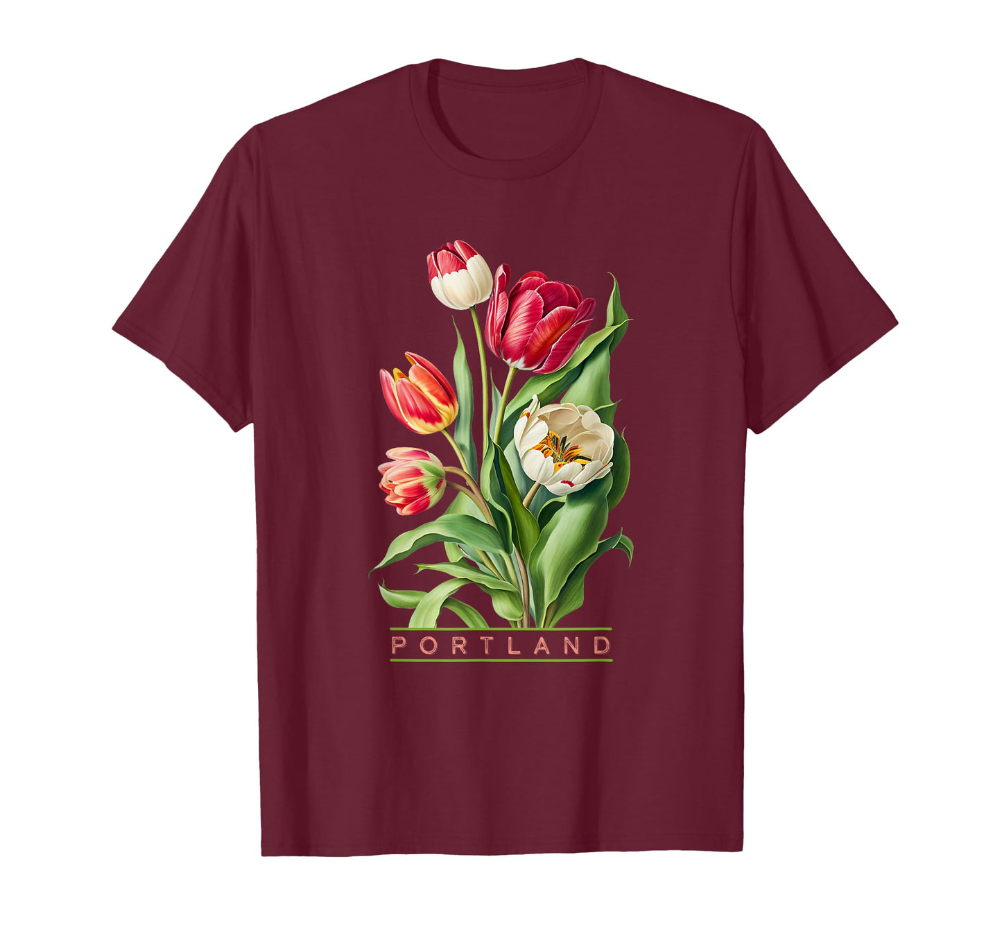 Portland Botanical Tulip Lovers Gardeners Souvenir T-Shirt