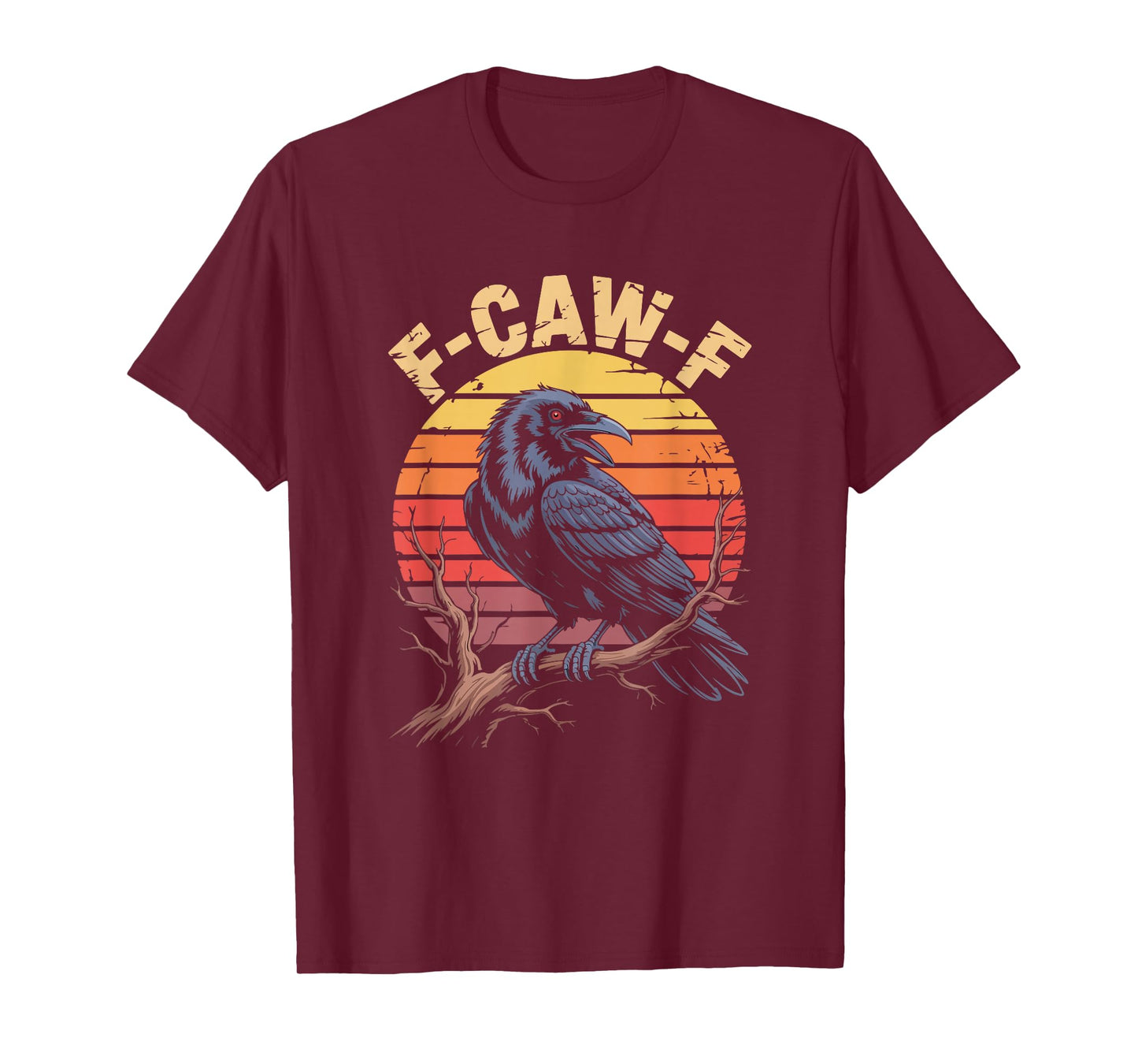 F-CAW-F Evil Raven Sunset Funny Gothic Bird T-Shirt