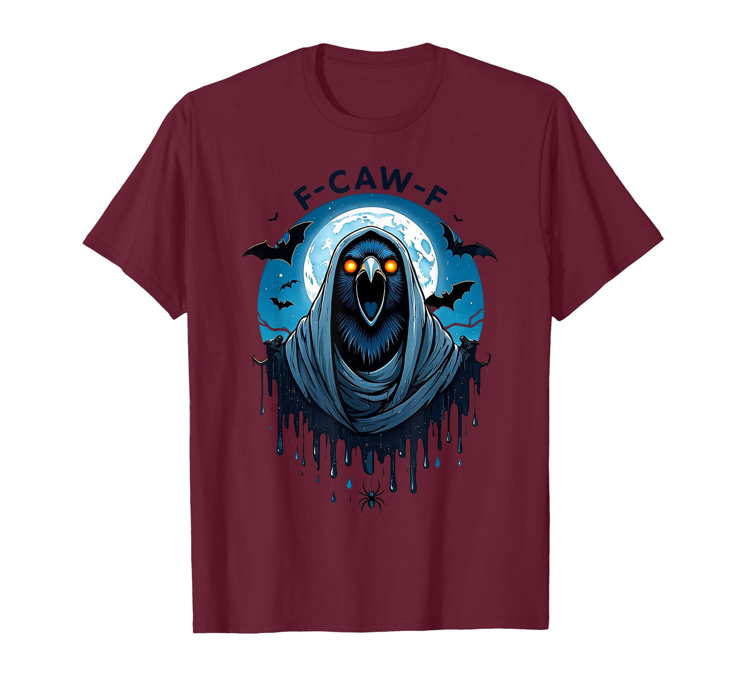 Black Crow, F-Caw-F Funny Black Bird Moon Gothic Adult Humor T-Shirt