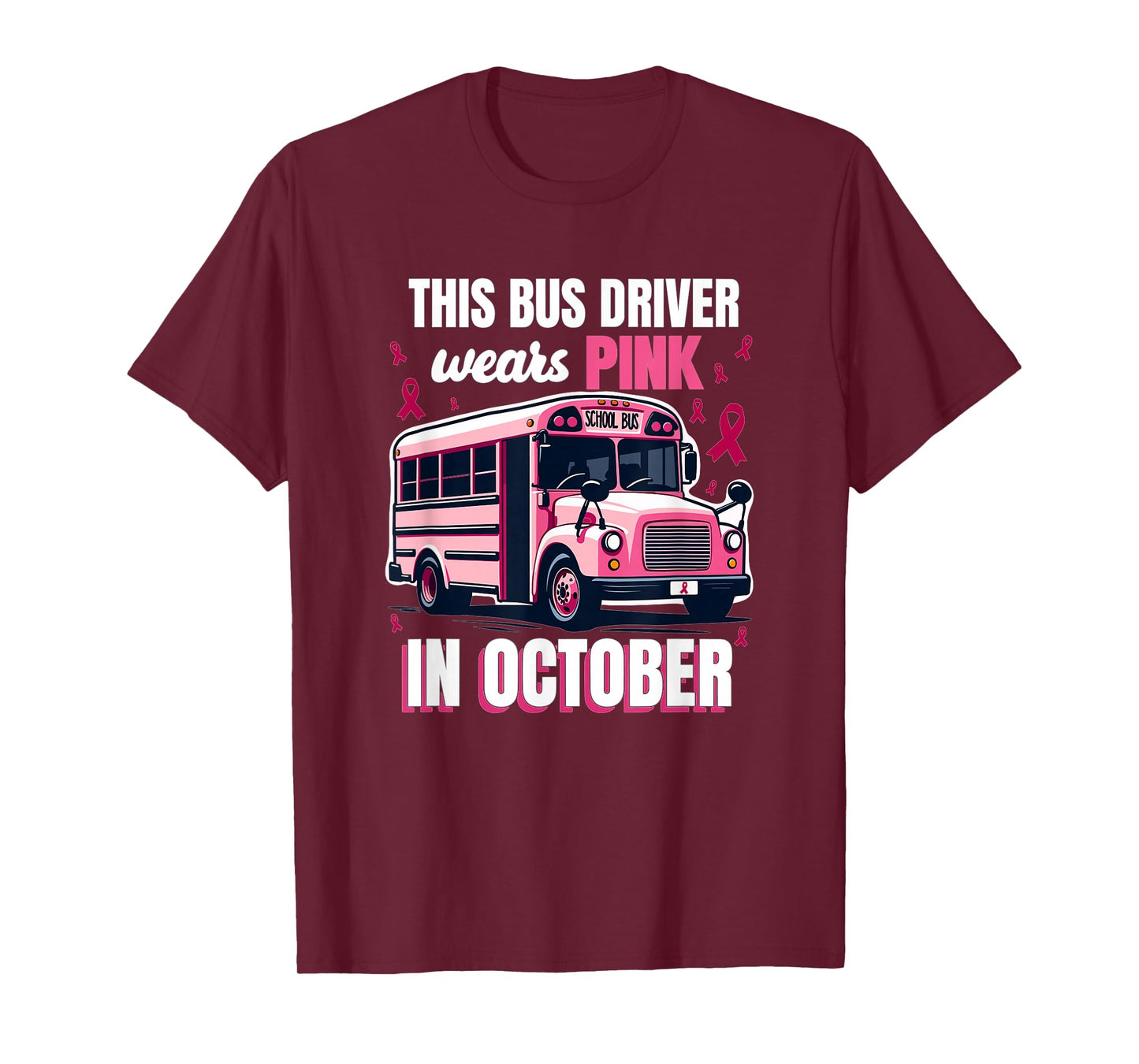 Bus Driver Wears Pink Breast Cancer Survivor T-Shirt