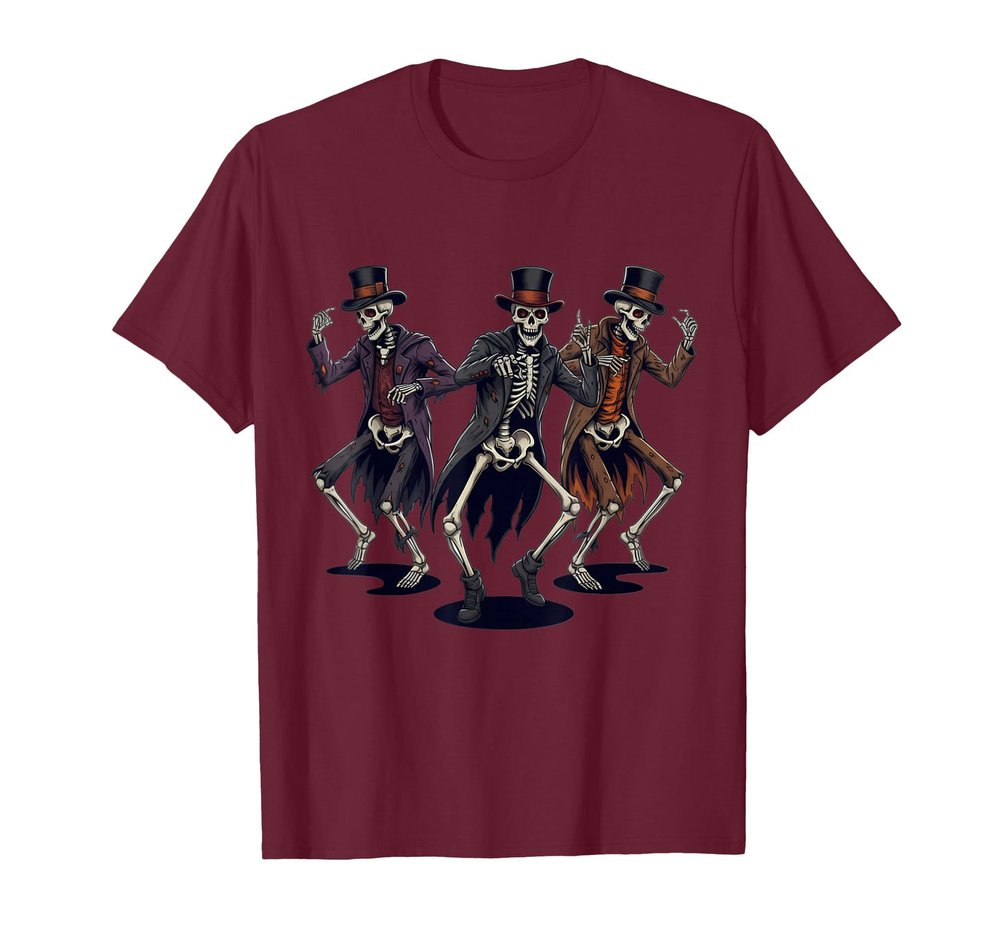 Cool Dancing Skeletons Graphic Vintage Halloween Costume T-Shirt