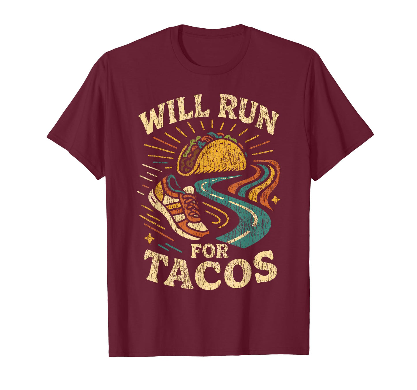 Running Runner Half Marathon Taco Will Run for Tacos T-Shirt