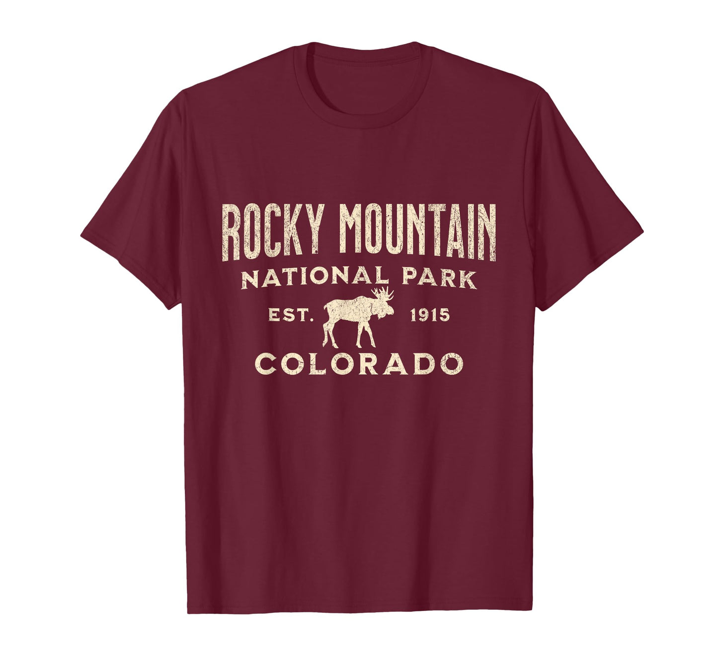 Rocky Mountain National Park Colorado USA Outdoor Unisex-Adults T-Shirt Blue Small Classic Fit Short Sleeve Crew Neck T-Shirt