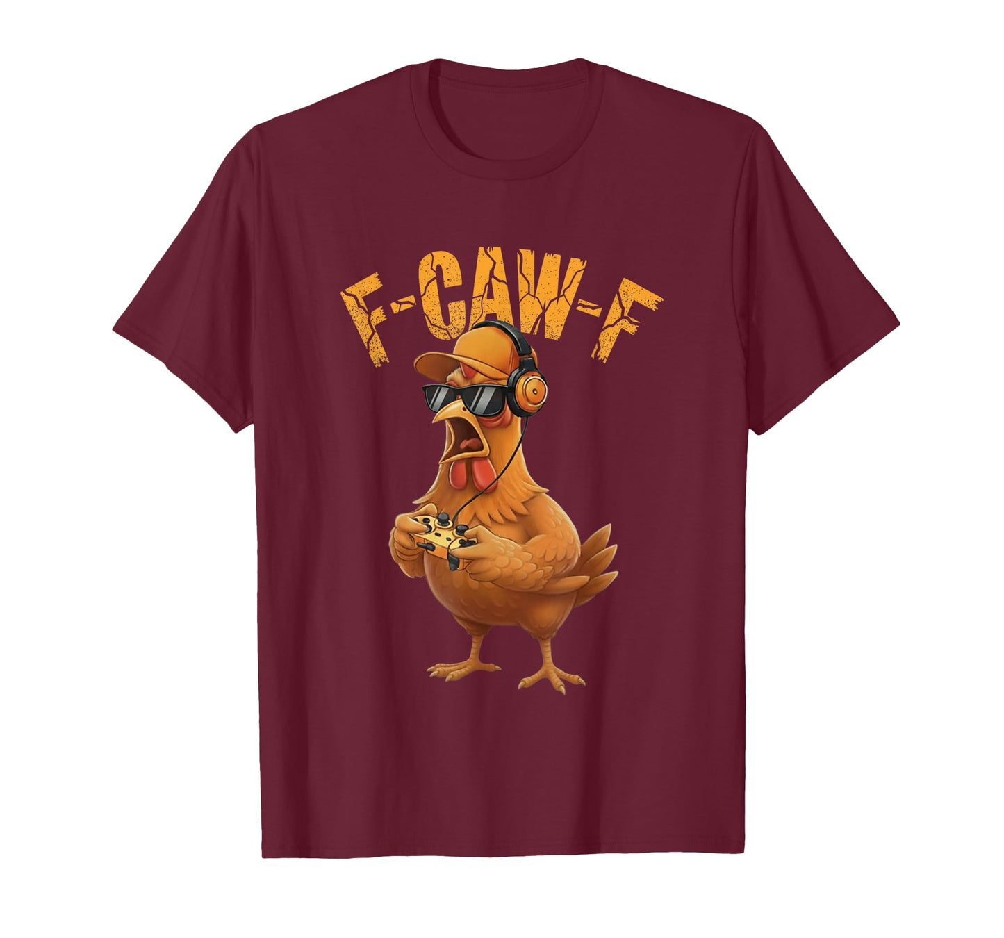 Funny F-CAW-F Gaming Rooster Respawn Meme Gamer Humor Quote T-Shirt