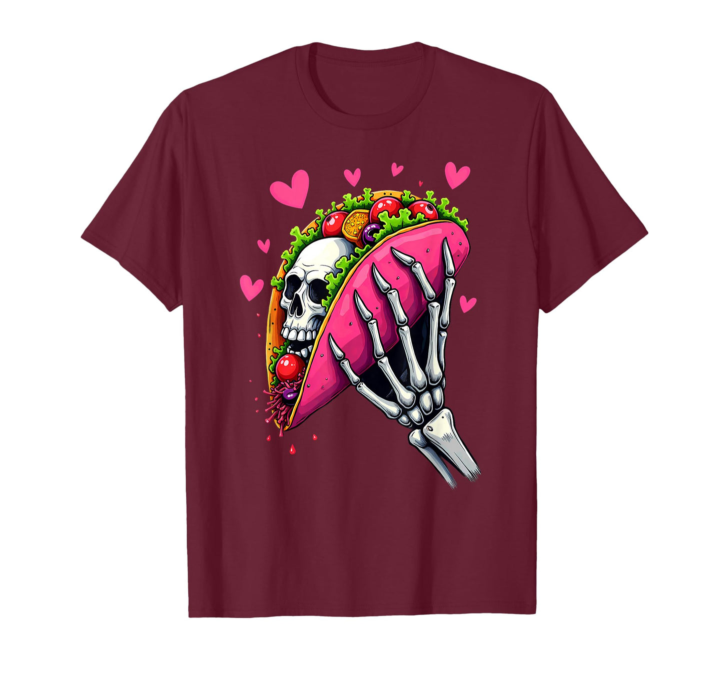 Creepy Skeleton Hand Holding A Taco Halloween T-Shirt