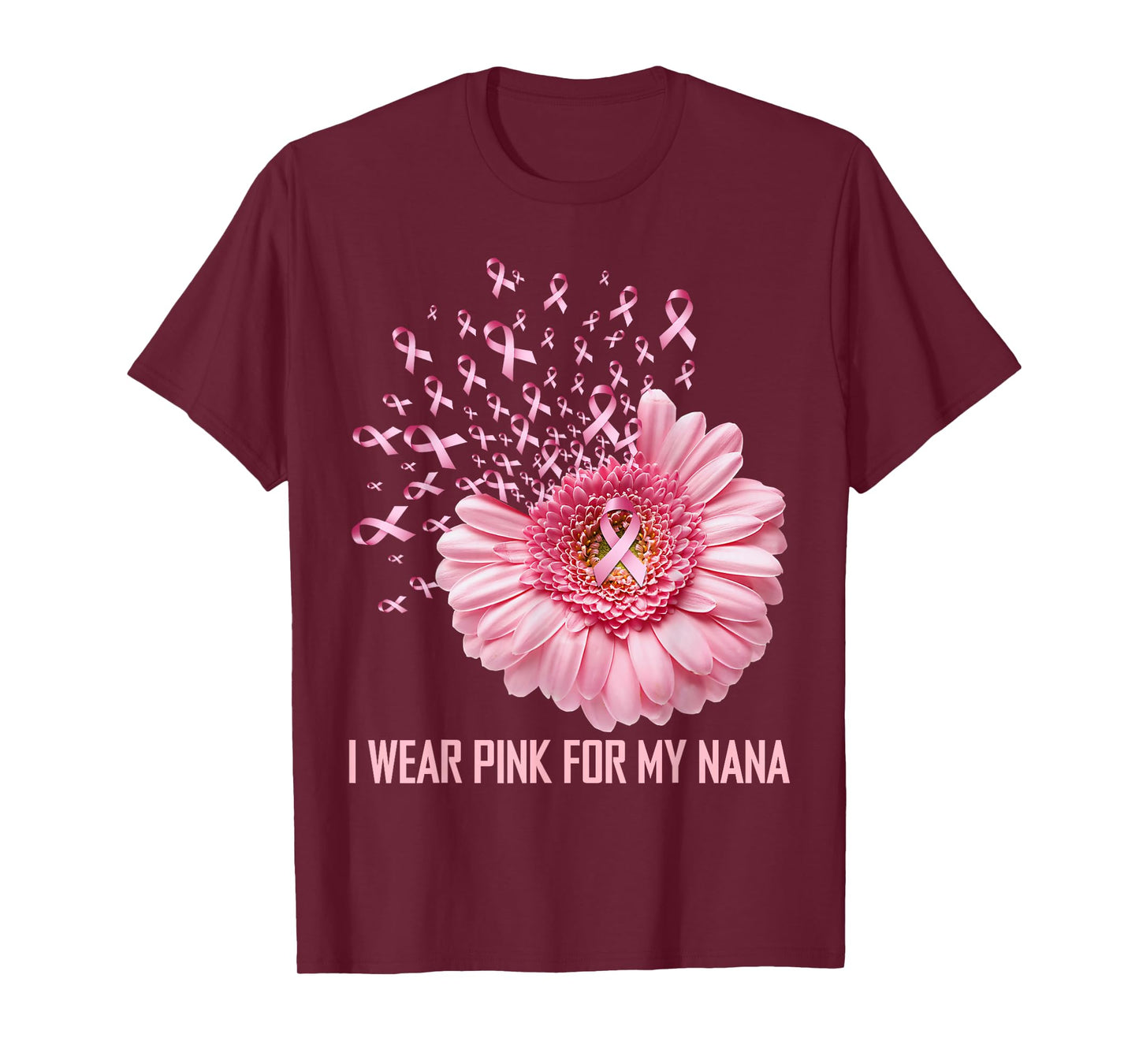 Sunflower Ribbon I Wear Pink For My Nana Breast Cancer T-Shirt