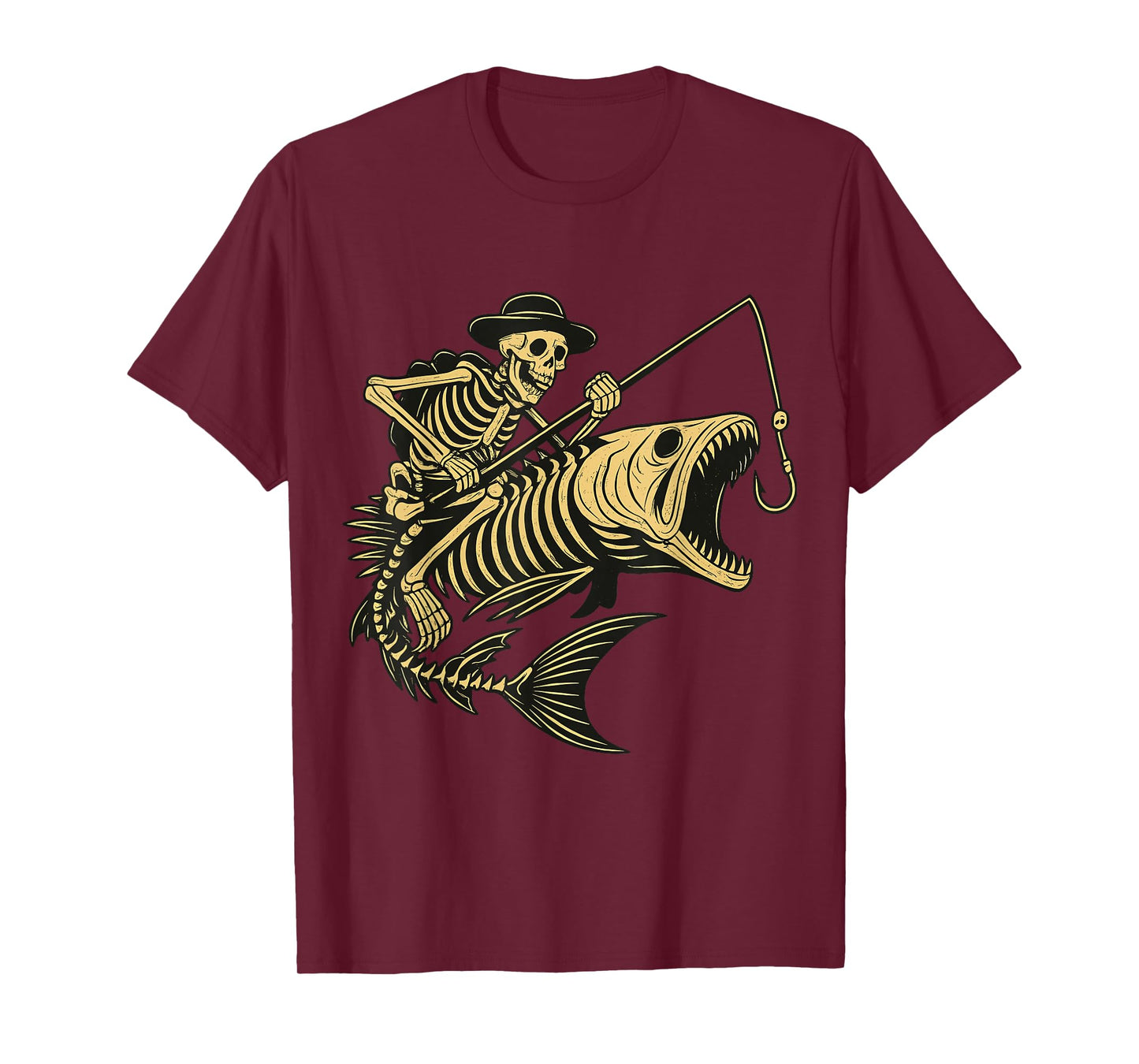 Bass Fishing Skull Skeleton Halloween Costume T-Shirt