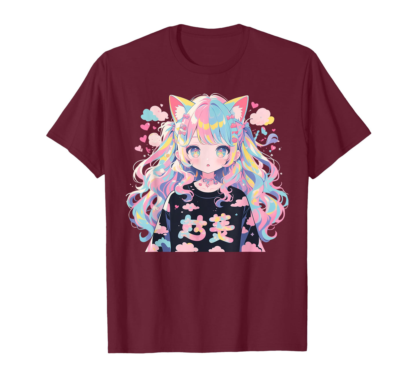 Anime Waifu Cute Anime manga Cat Girl Sweet Retro Japan T-Shirt