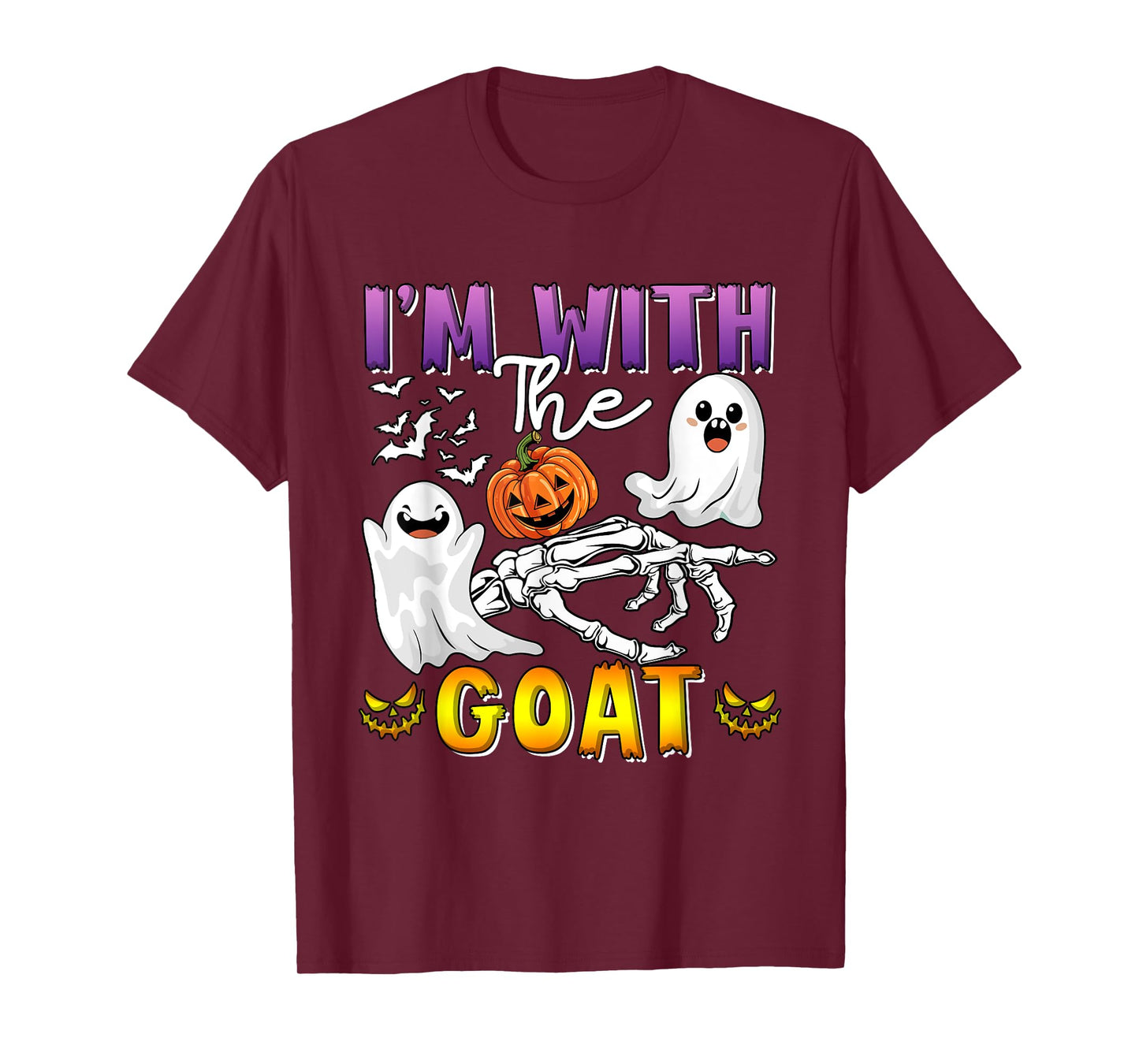 I'm with Goat Halloween Boo Ghost Funny Single Farmer T-Shirt