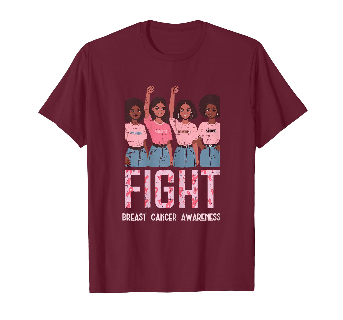 Breast Cancer Black Women Fight Warrior Survivor Awareness T-Shirt