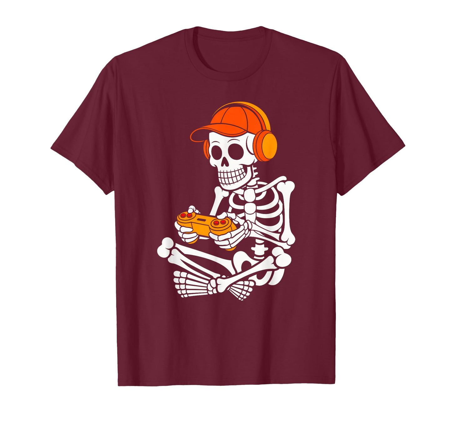 Skeleton Video Game Halloween Gaming Gamer Boys Men Kids T-Shirt