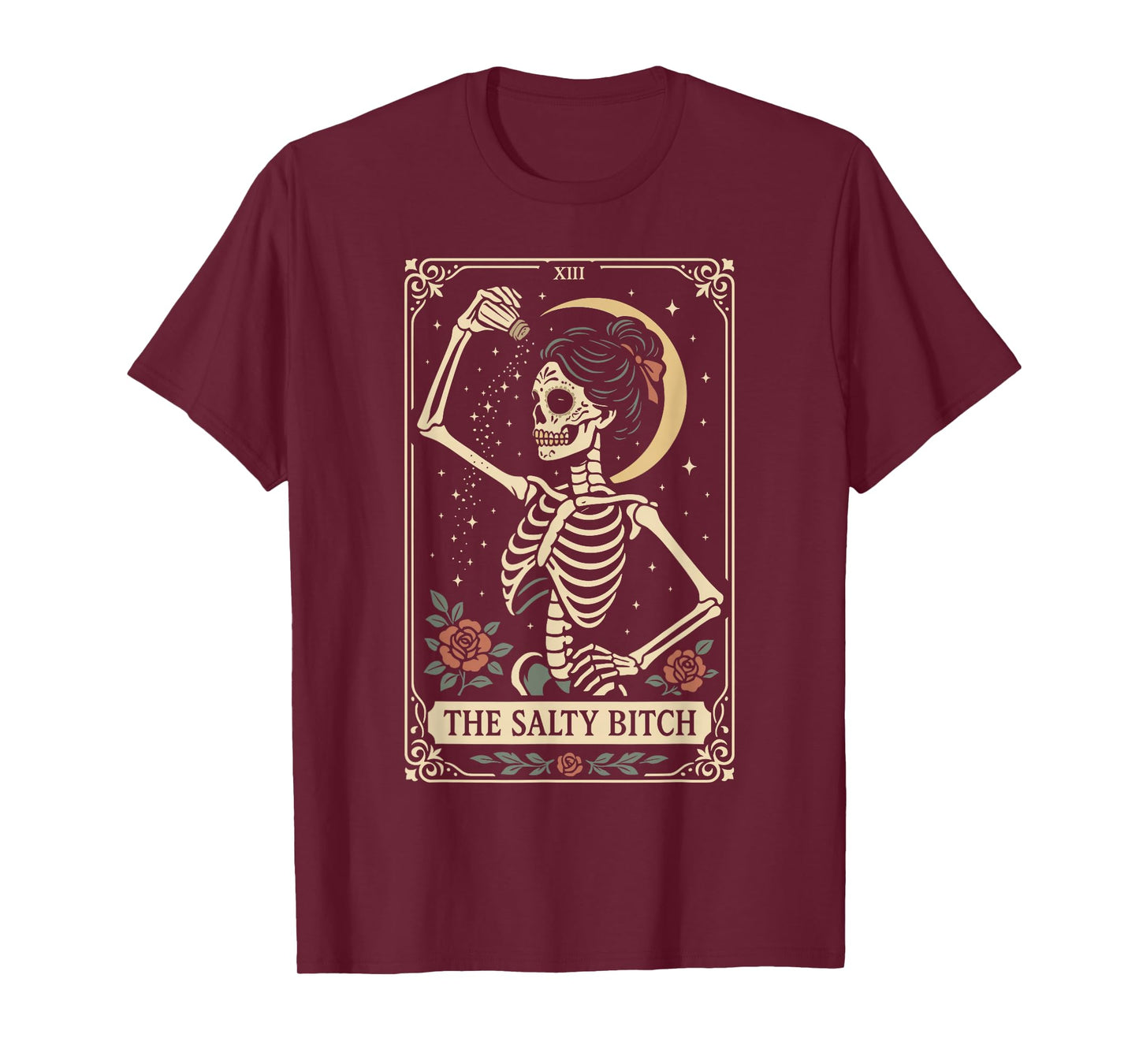 The Salty Bitch Tarot Card Skeleton T-Shirt
