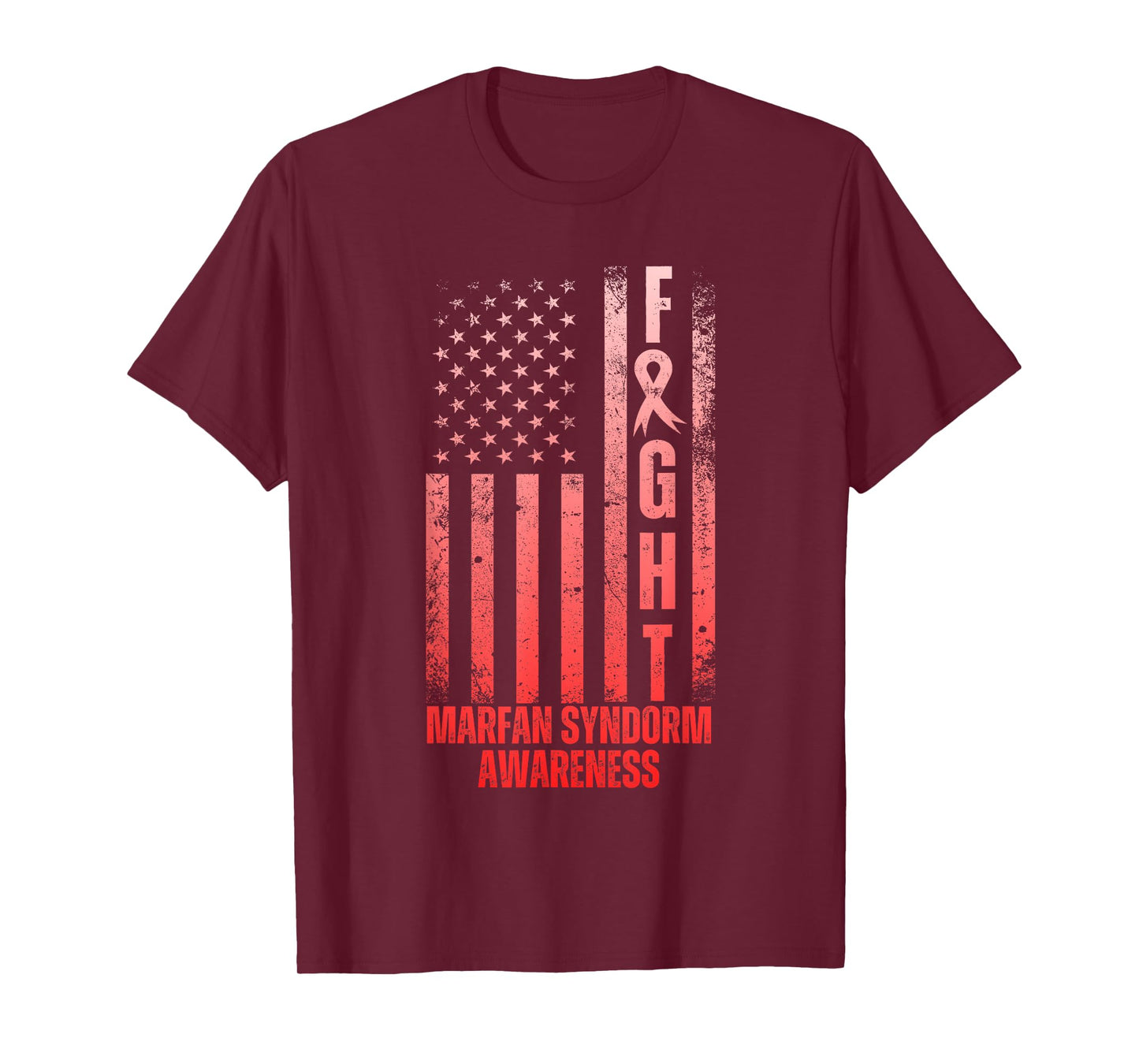 Fight Marfan Syndrome Awareness Fighters Wear Red Messy Bun T-Shirt