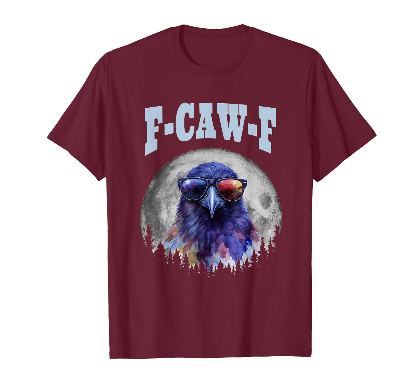 F-Caw-F Funny Retro Crow Raven Moon Meme Men Women T-Shirt