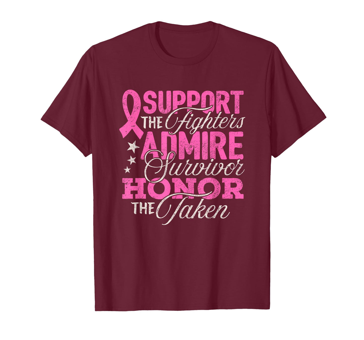 Breast Cancer Awareness Support Fighter Pink Ribbon Women T-Shirt