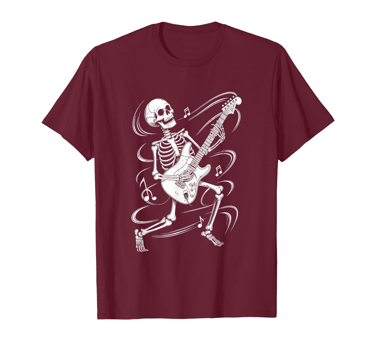 Skeleton Playing Acoustic Guitar Vintage Rock Funny Guitar T-Shirt
