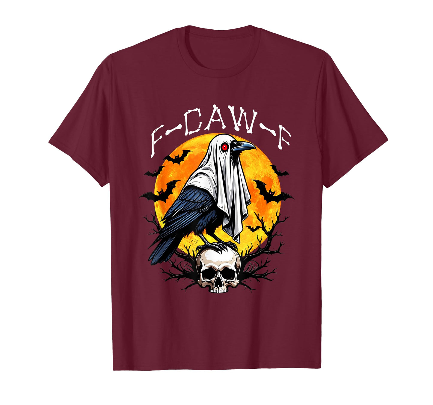 F-Caw-F Funny Black Ghost Crow Bird Moon Gothic Adult Humor T-Shirt