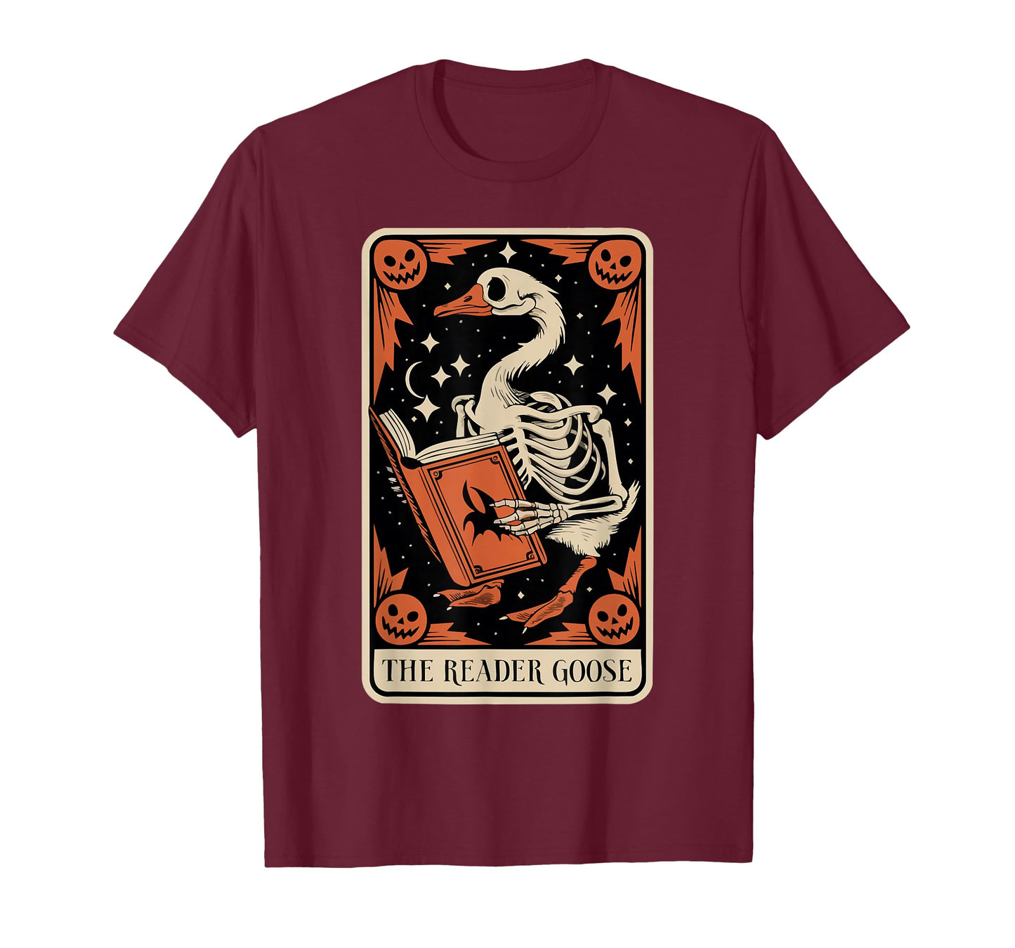 The Reader Goose Tarot Skeleton Design T-Shirt