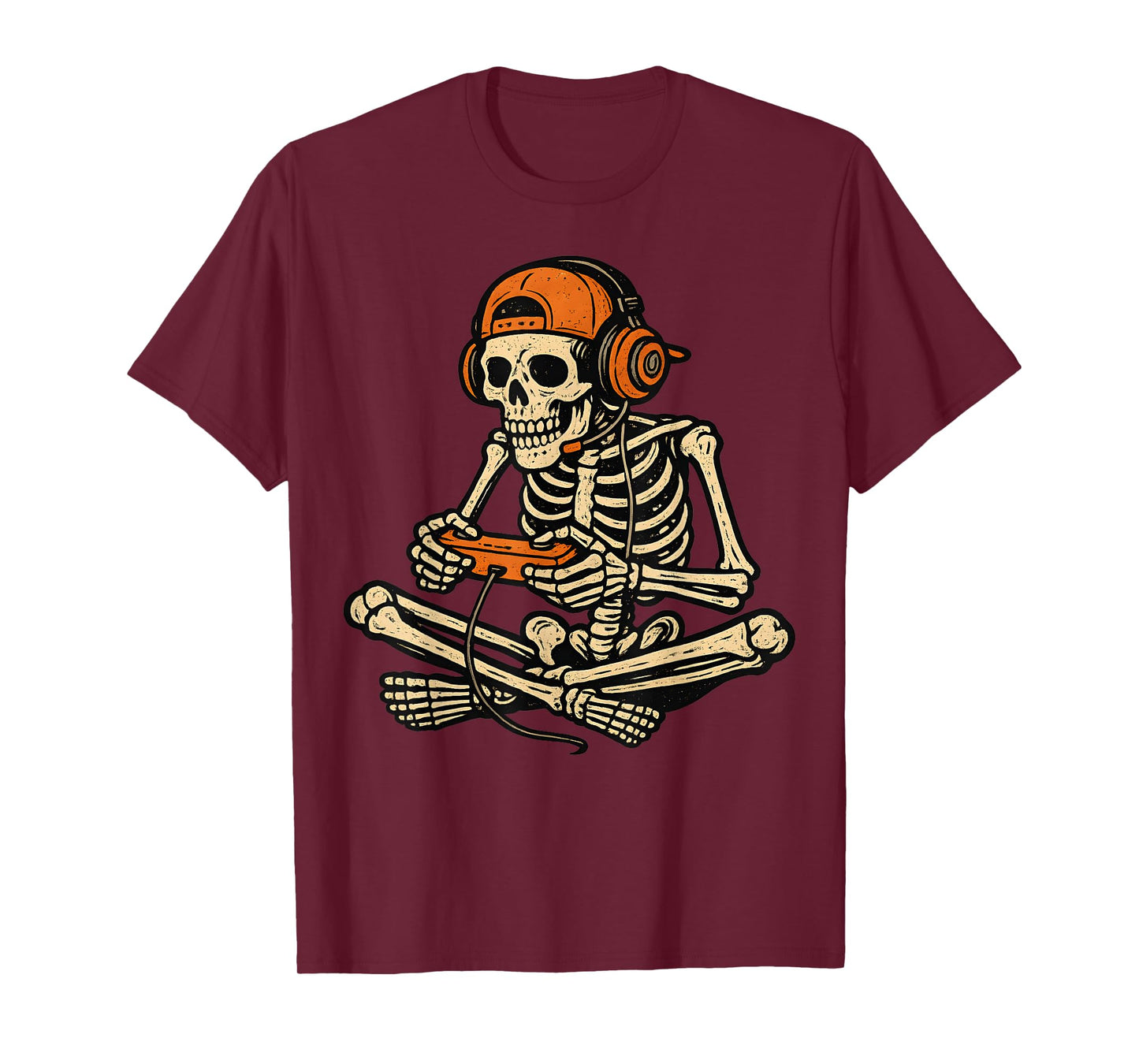 Halloween Skeleton Gamer Video Gaming Funny Gaming Skeleton T-Shirt