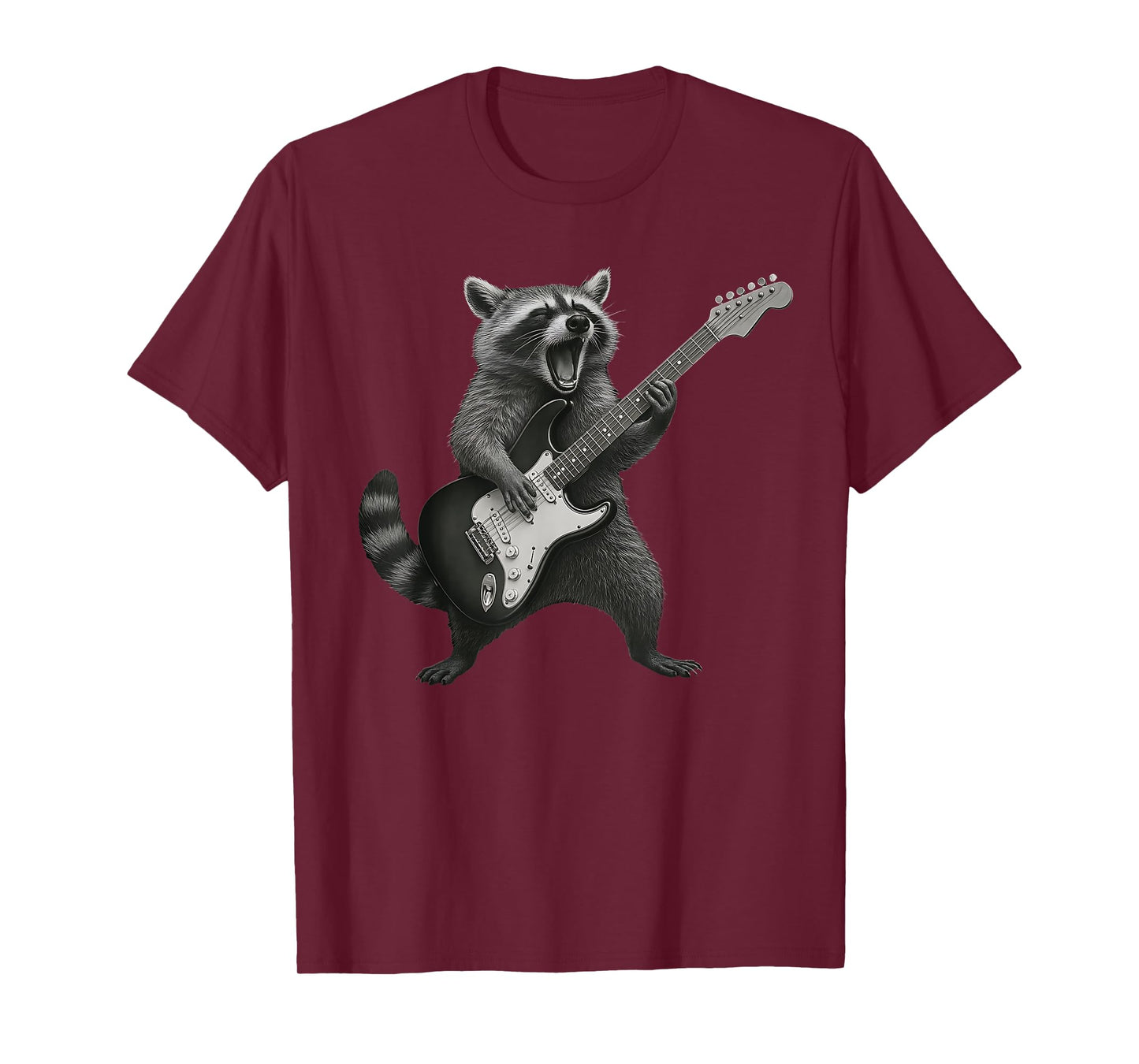 Raccoon Playing Guitar Rock and Roll Guitarist Raccoon T-Shirt