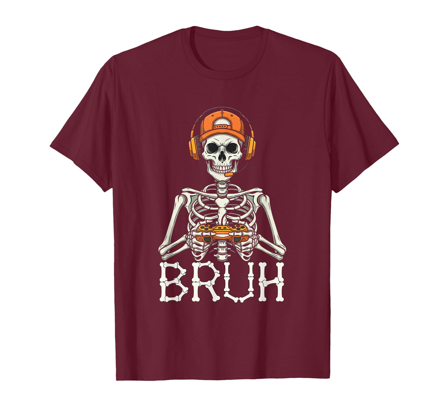 Vintage Bruh Gamer Skeleton Video Gaming Boys Kids Funny T-Shirt