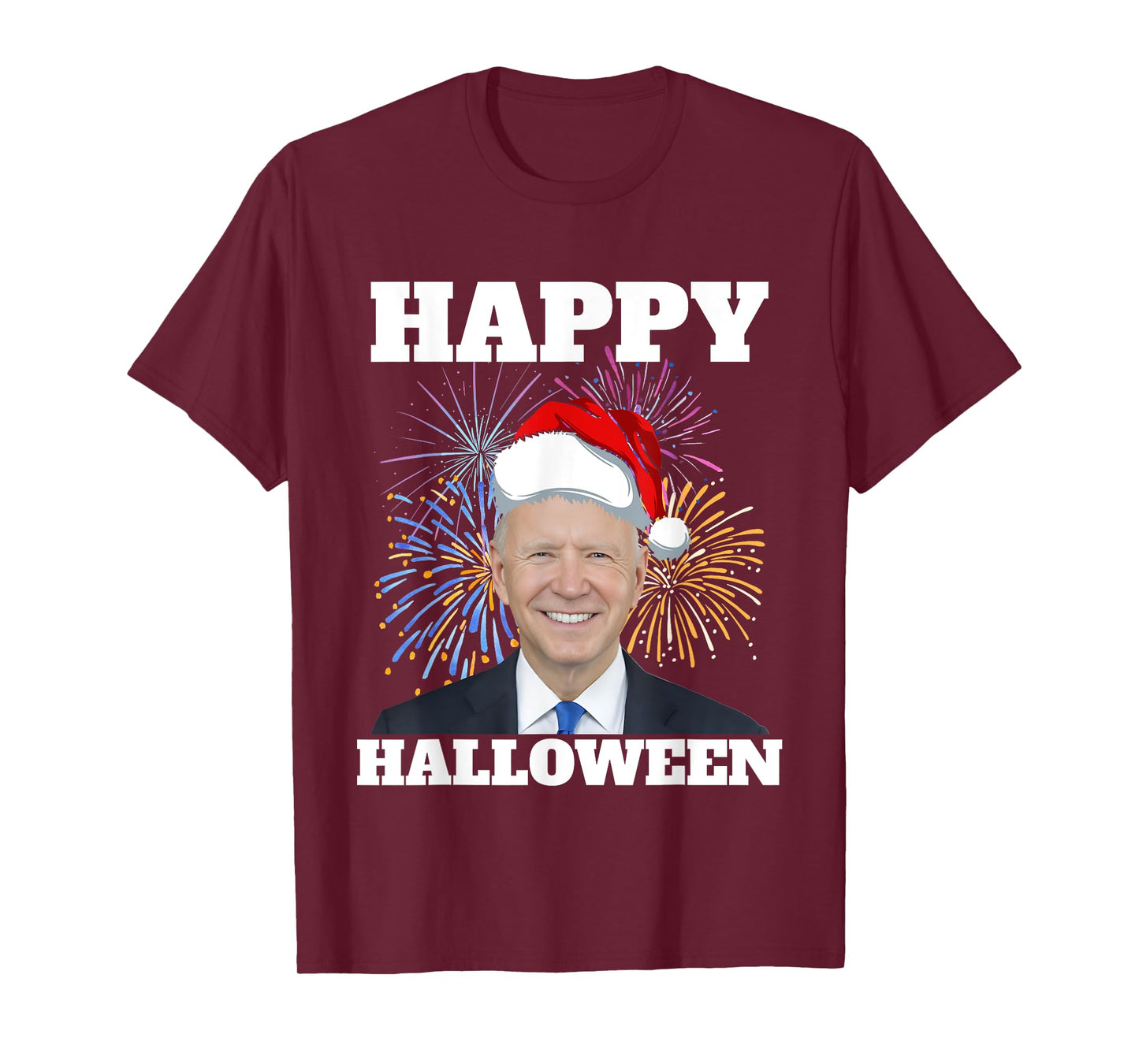 Funny Joe Biden 4th Of July Happy Halloween Firework US Flag T-Shirt for Women Men