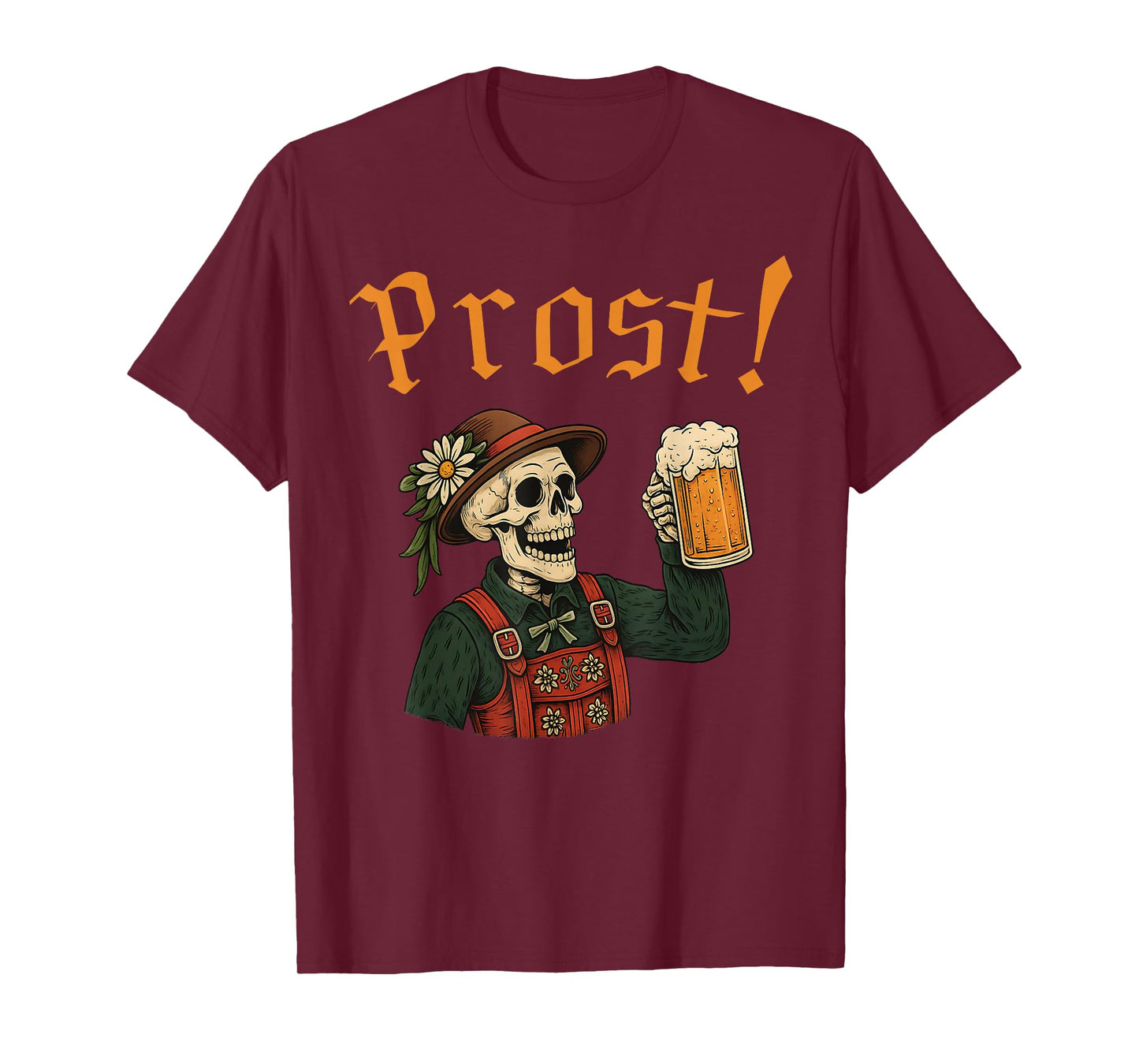Oktoberfest Skeleton Prost German Beer Festival Men Women T-Shirt
