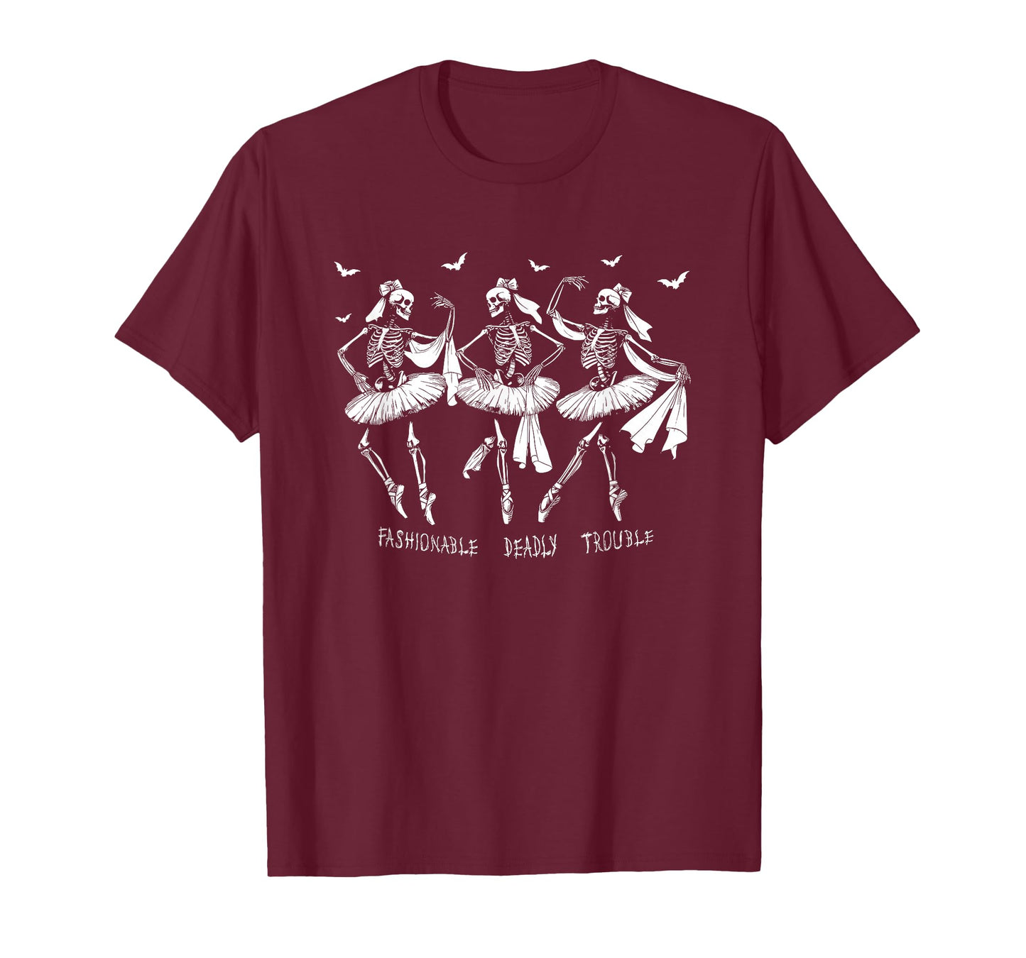 Skeleton Ballerina Dance Fashion Deathly Trouble Halloween T-Shirt