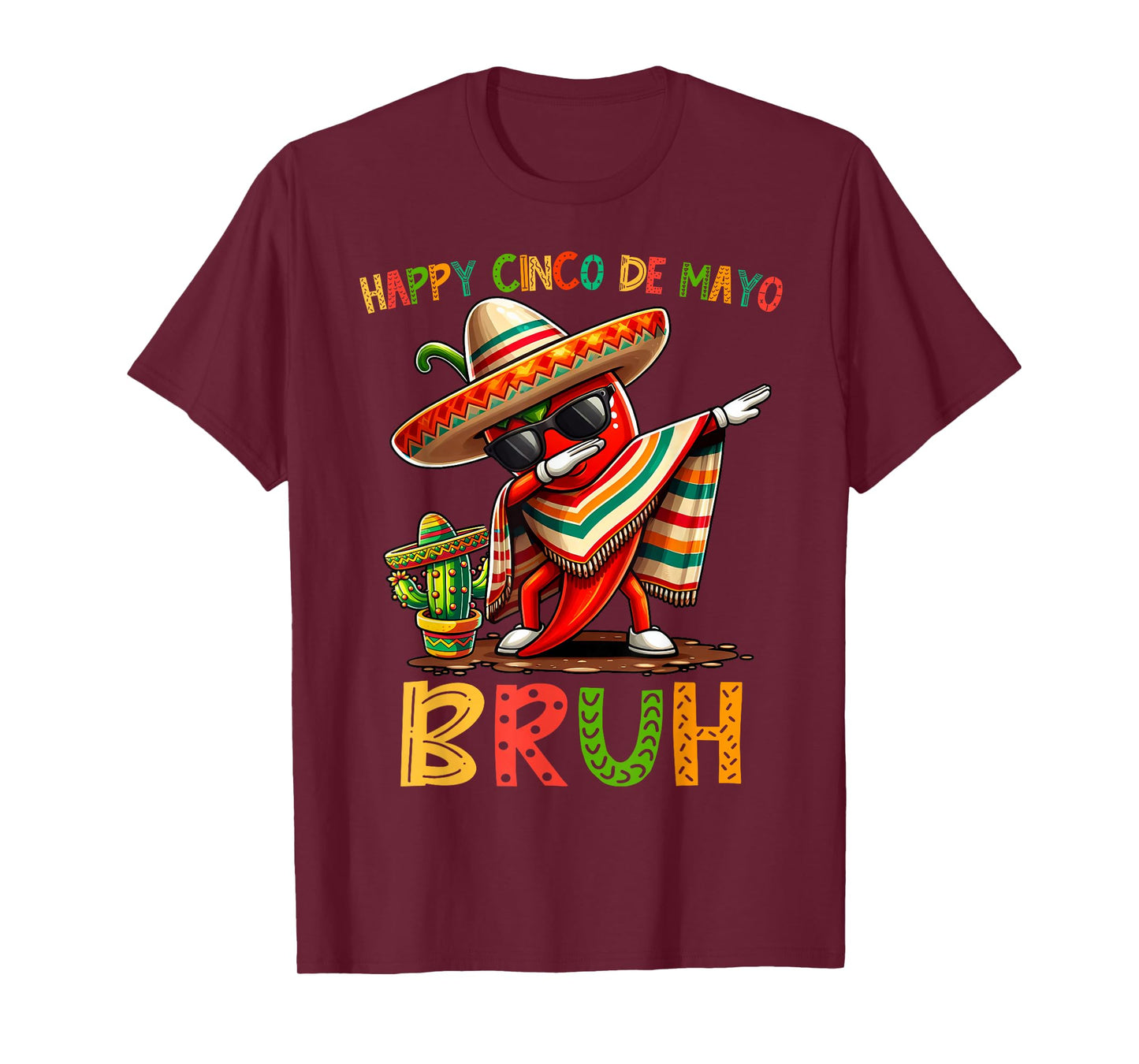 Dabbing Chili Mexican Food Men Women Happy Cinco de Mayo T-Shirt