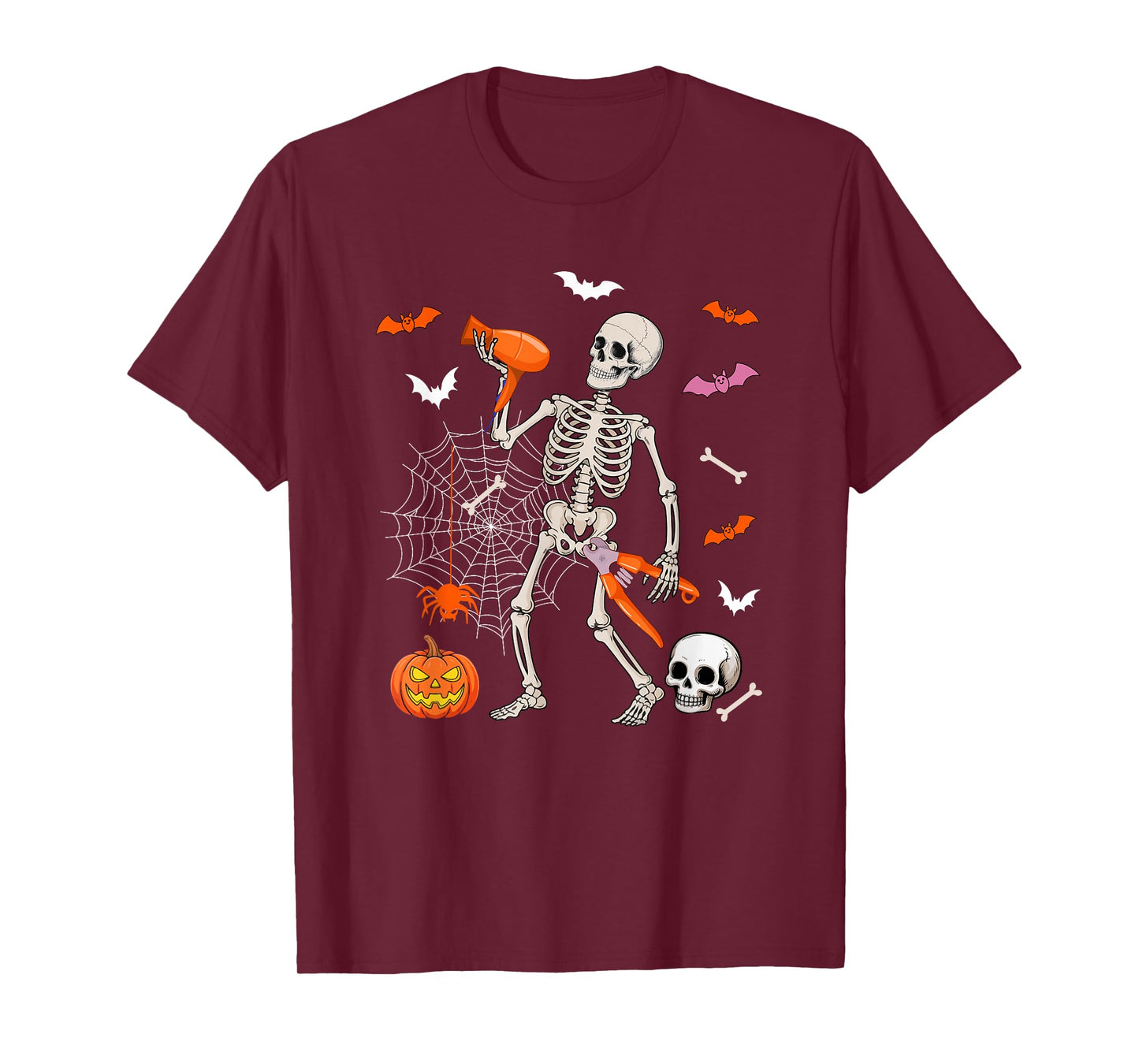 Dog Groomer Job Horror Skeleton Halloween Costume Team T-Shirt