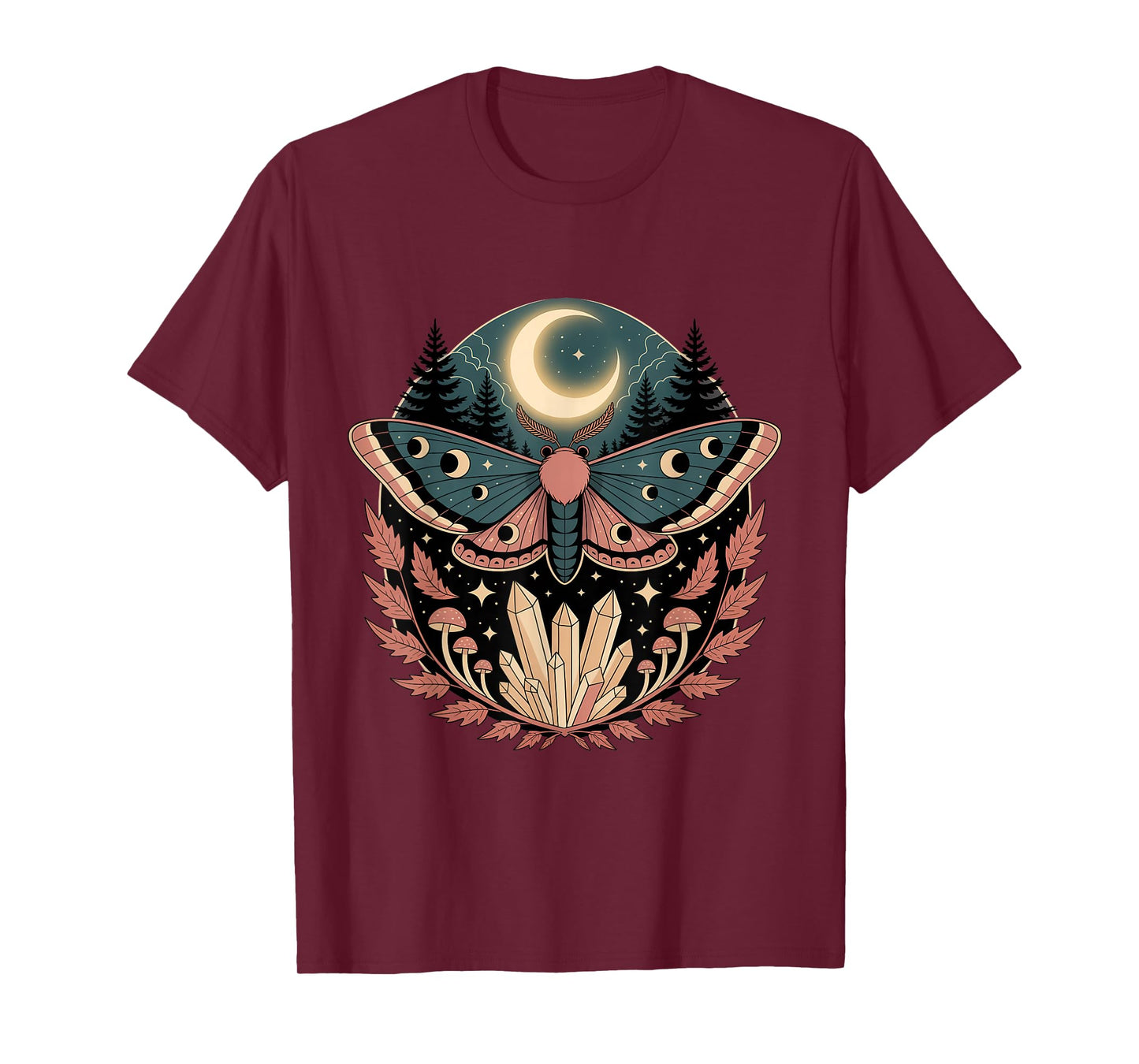 Crystal Moth Fairycore Grunge Butterfly Floral Goth T-Shirt