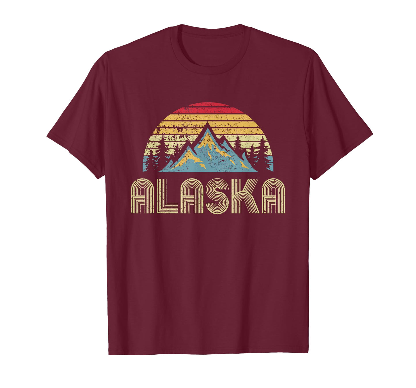 Alaska Tee - Retro Vintage Mountains Nature Hiking T Shirt T-Shirt