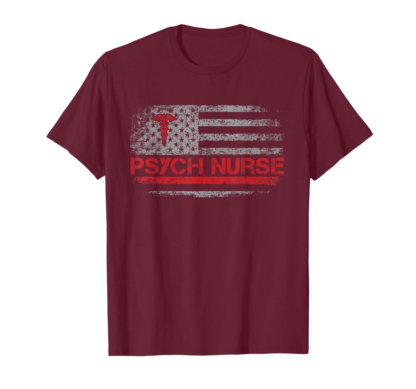 American Flag Psychiatric Nurse RN Mental Health Psych Nurse T-Shirt