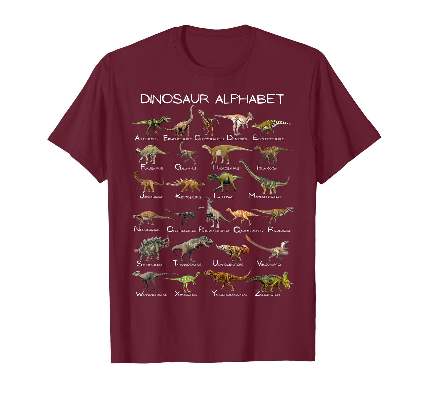Dinosaur Alphabet ABC Dino Paleontology Educational T-Shirt