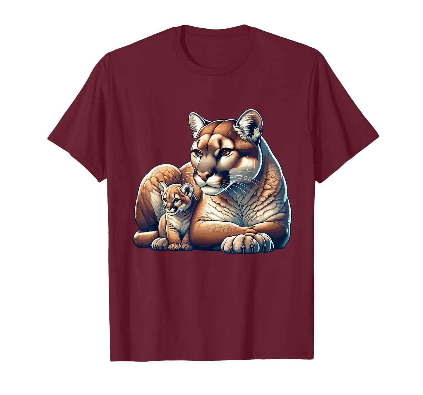 Mountain Lion Cougar Mom Baby Kitten T-Shirt