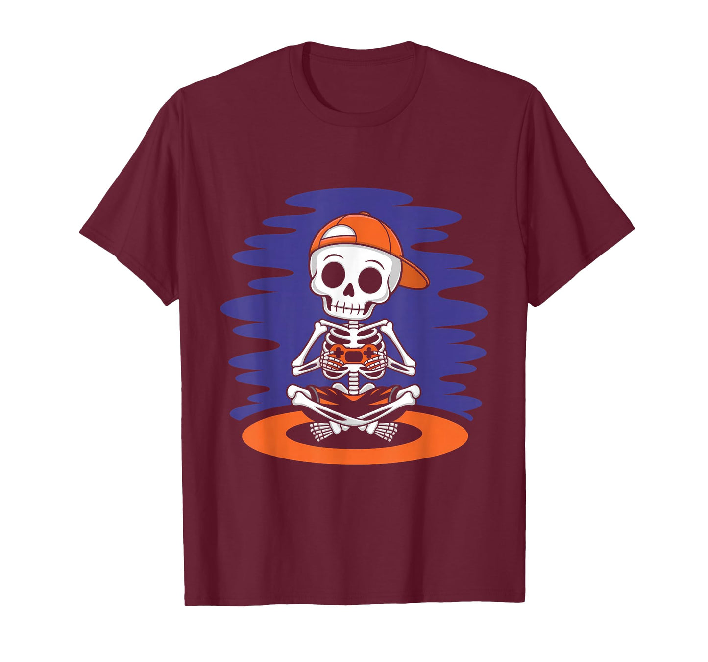 Halloween Skeleton Video Gaming Gamer Boys Men Teens Youths T-Shirt
