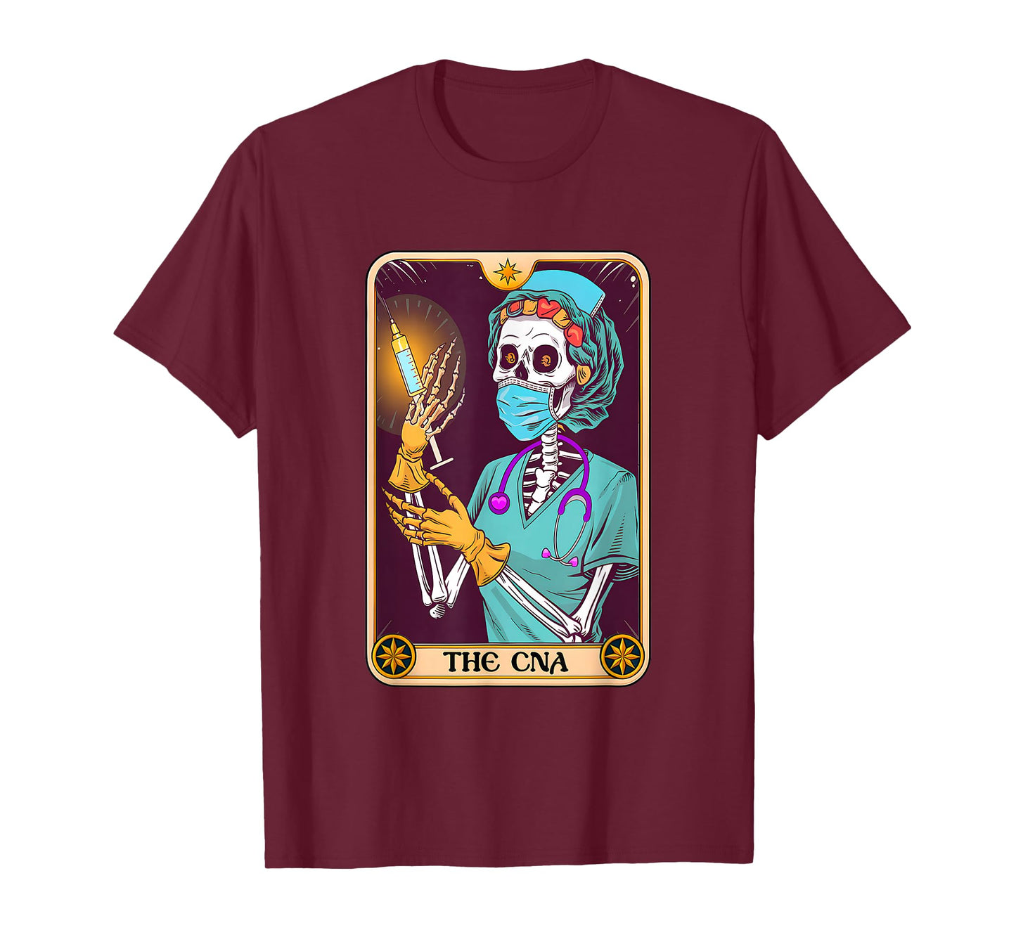 Certified Nurse Assistant Tarot Card Skeleton CNA Halloween T-Shirt