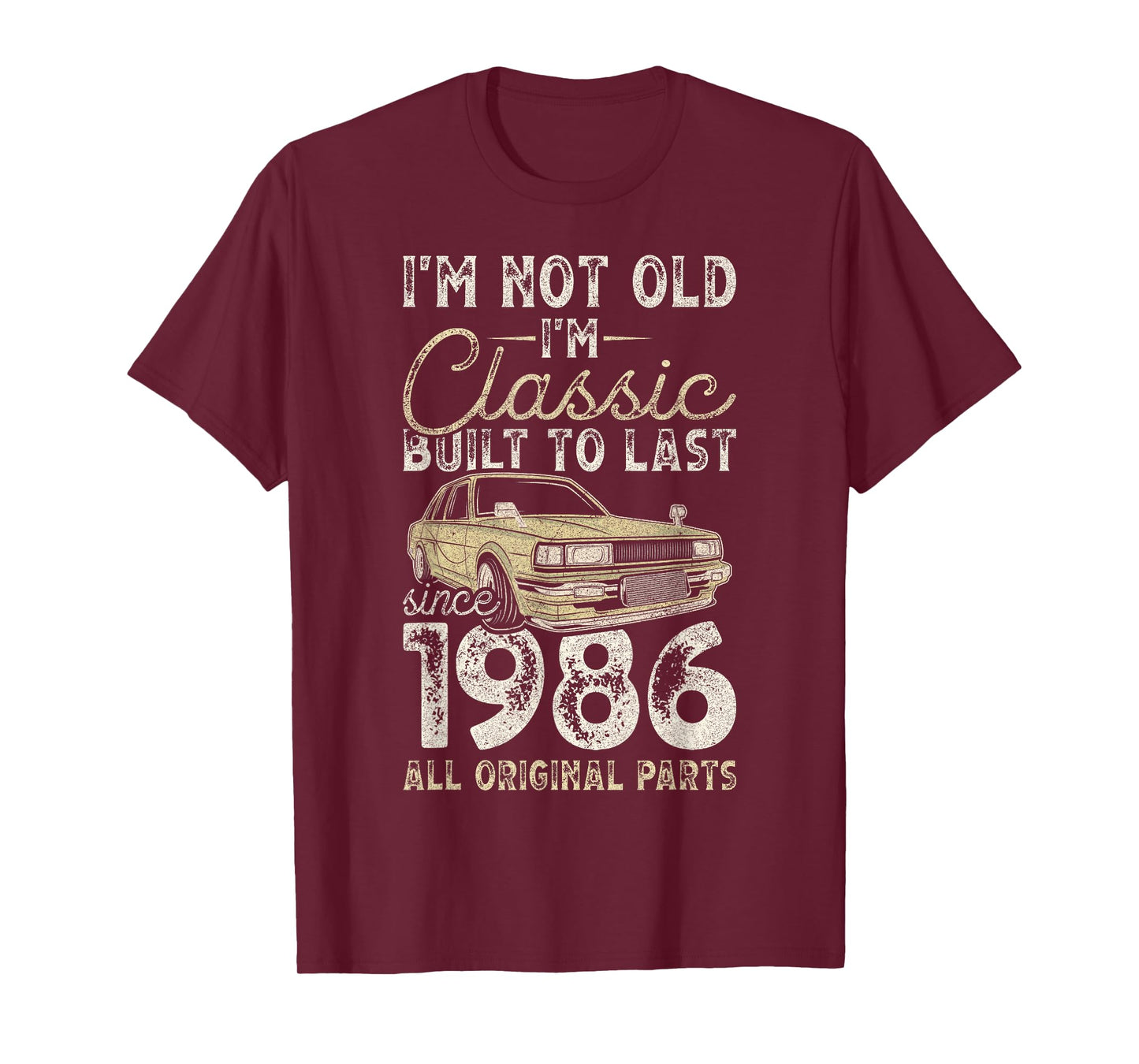 39th Birthday, Since 1986, Classic Car, 39 Year Old T-Shirt