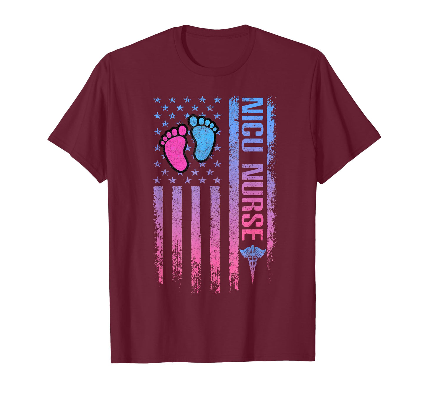Cute American Flag - Patreotic NICU Nurse T-Shirt for Women Men