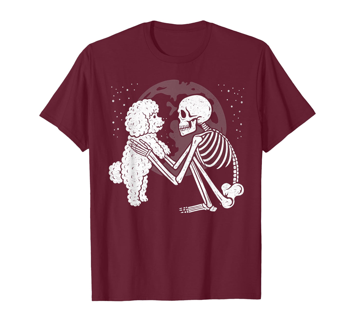 Bichon Frise Skeleton Moon Halloween Dog Lover T-Shirt